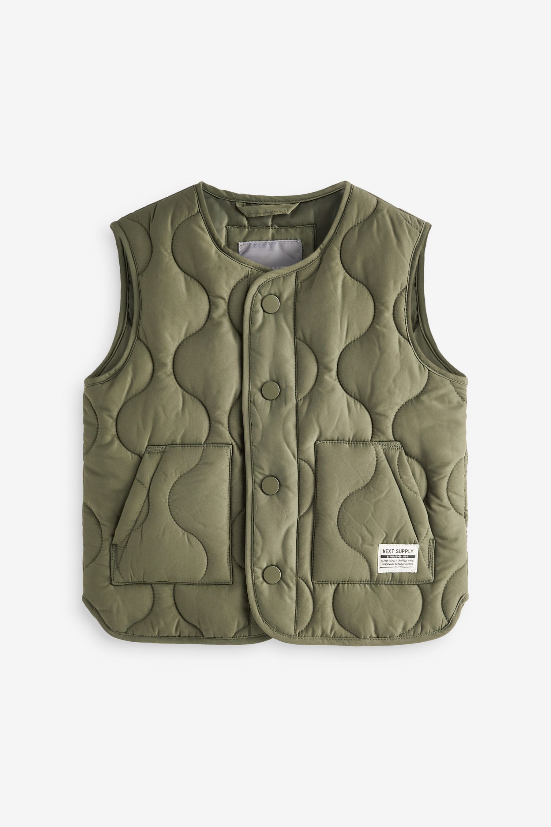 Khaki Green Padded Gilet (3mths-7yrs)