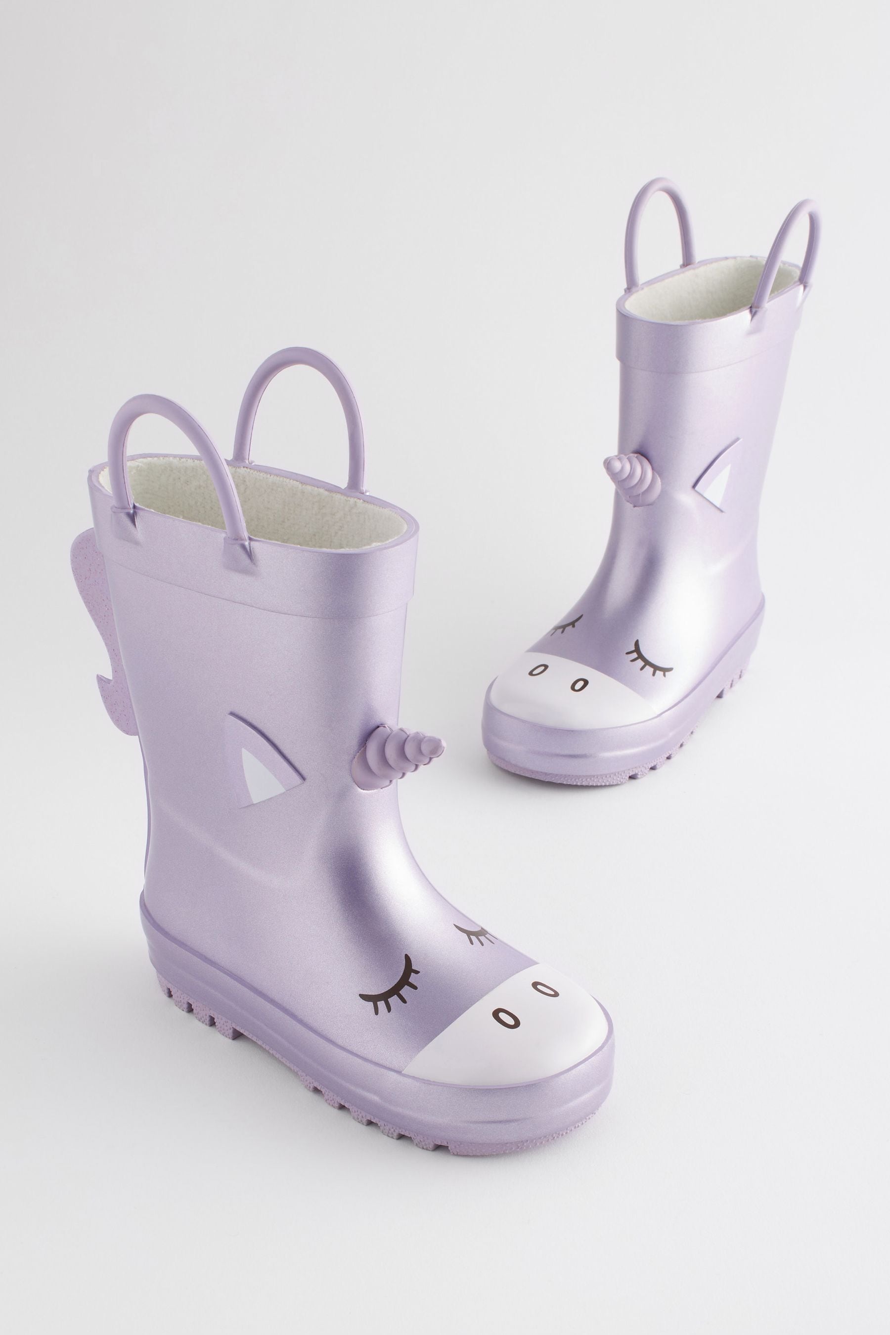 Lilac Purple Unicorn Handle Wellies