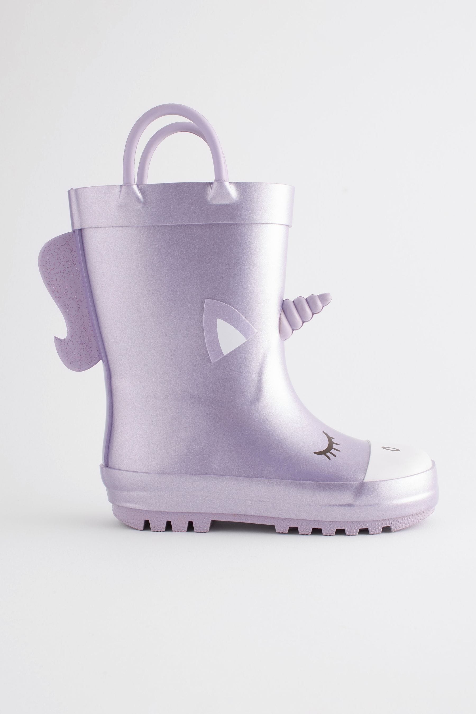 Lilac Purple Unicorn Handle Wellies