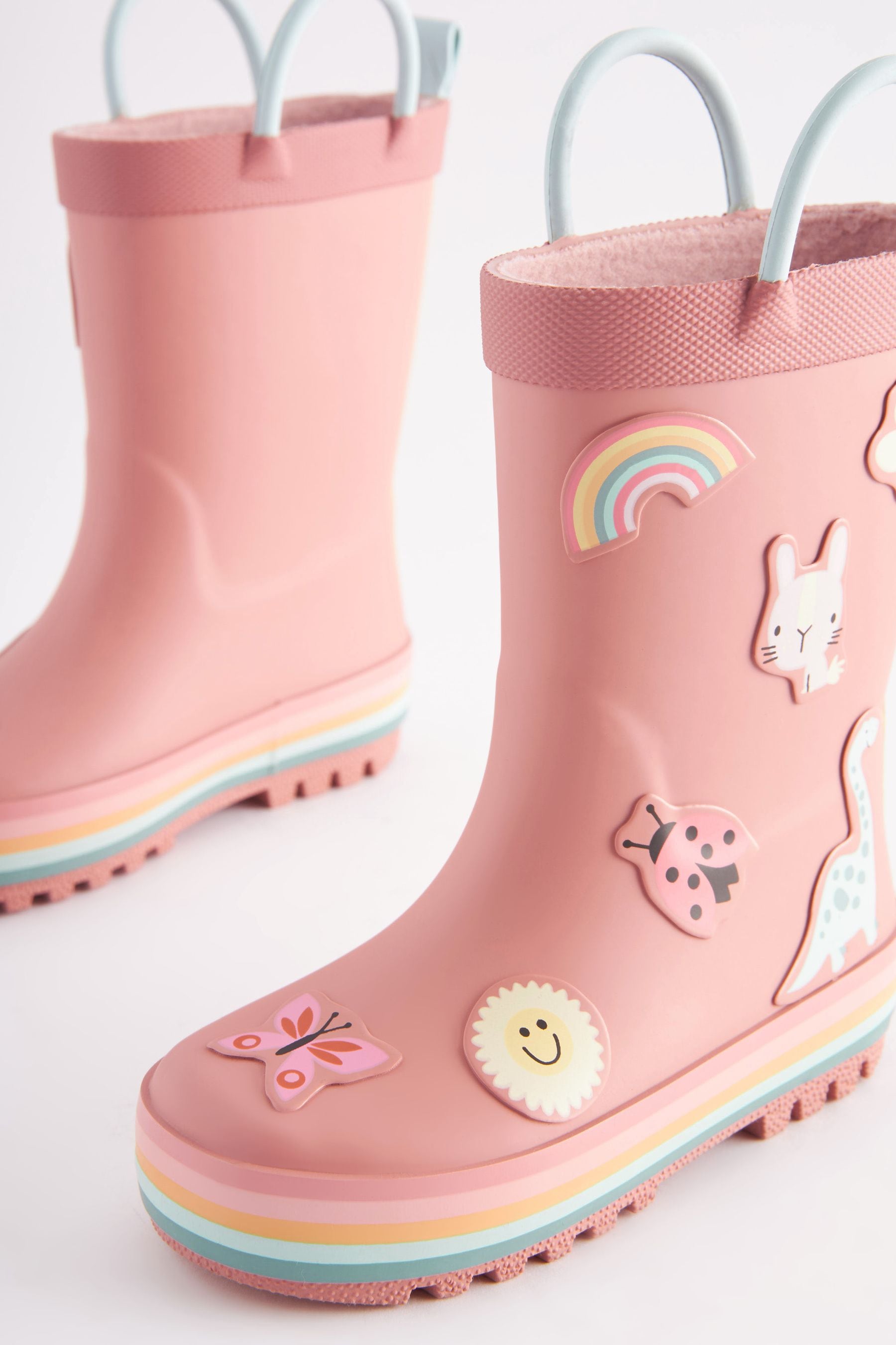 Pink Character Handle Wellies