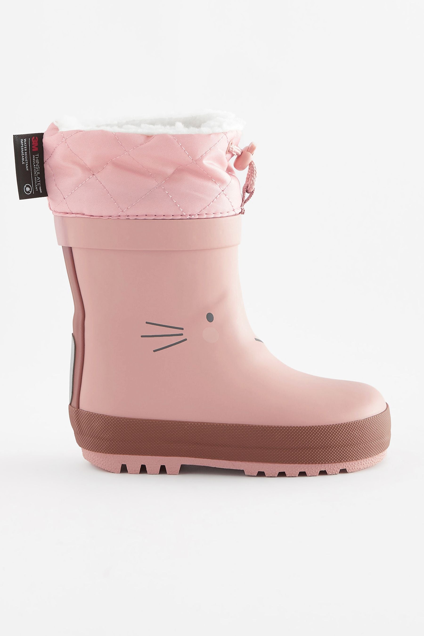 Pink Bunny Thermal Thinsulate™ Lined Cuff Wellies