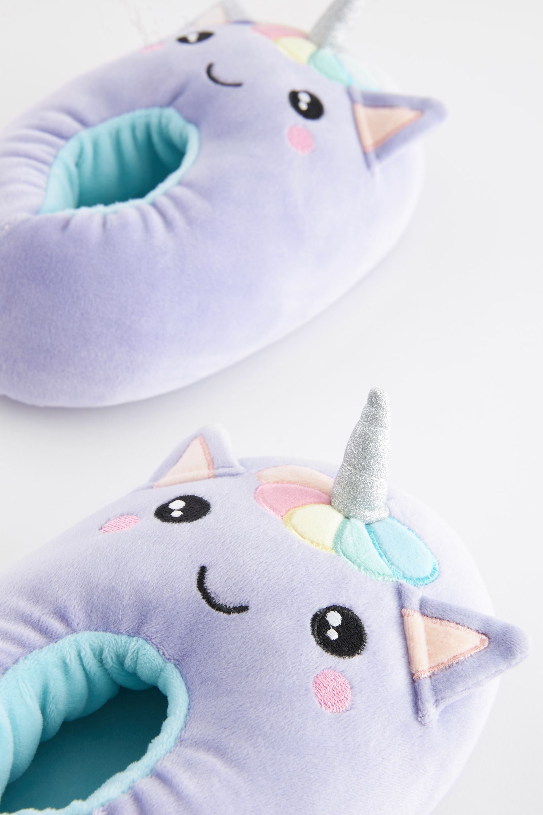 Purple Caticorn Plush Slippers