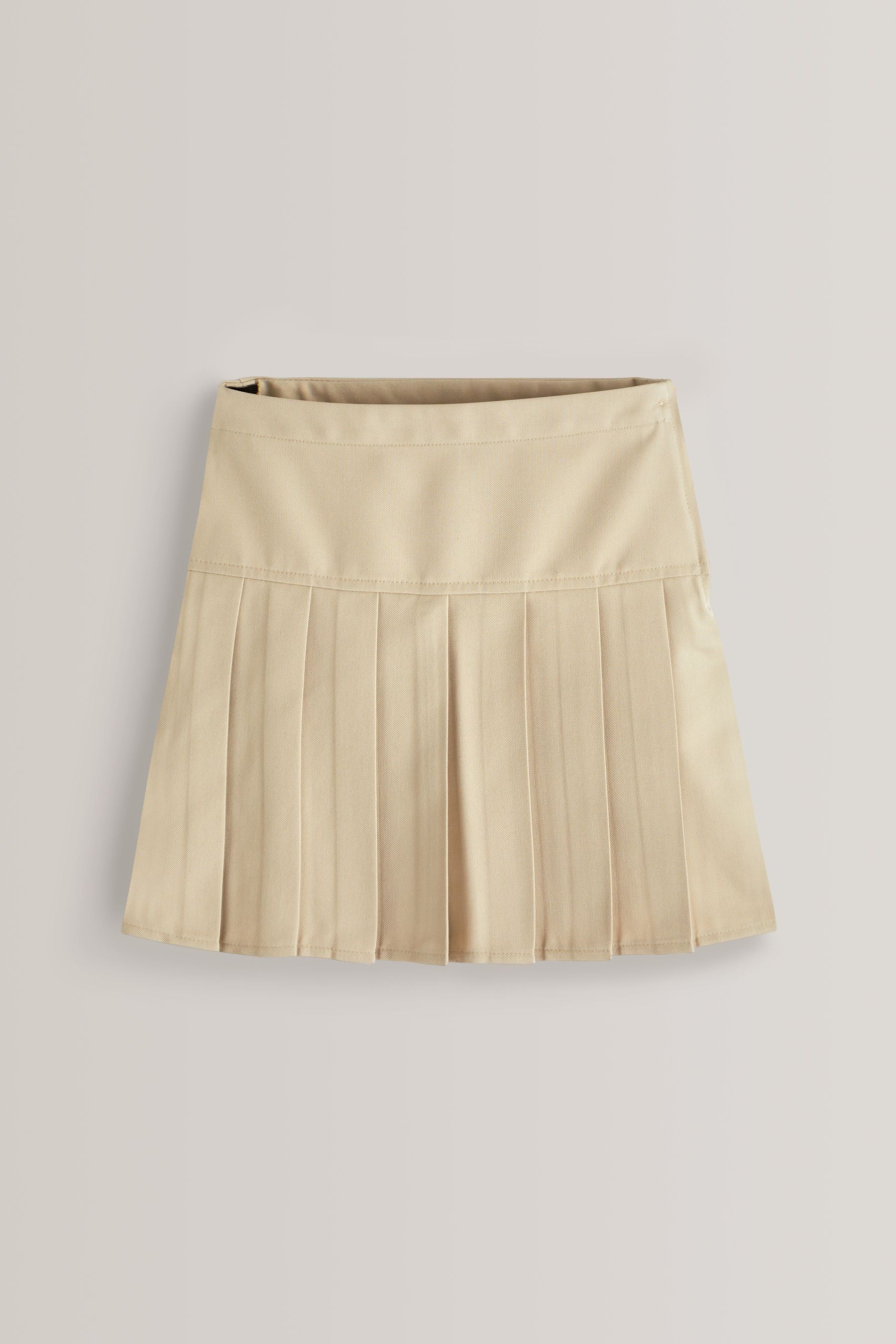 Neutral Stone Regular Waist Pleated School Skirts 2 Pack (3-16yrs)