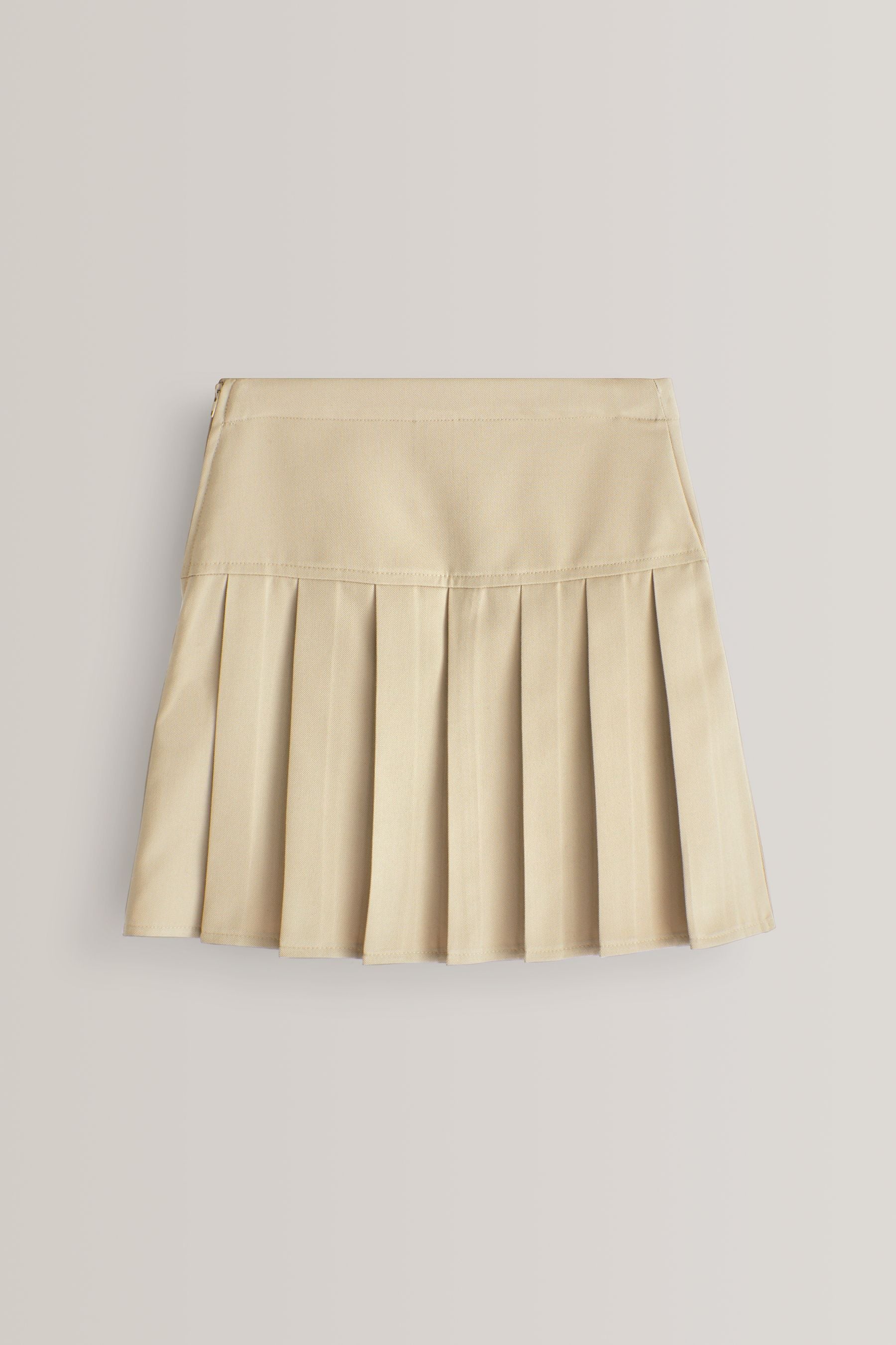 Neutral Stone Regular Waist Pleated School Skirts 2 Pack (3-16yrs)