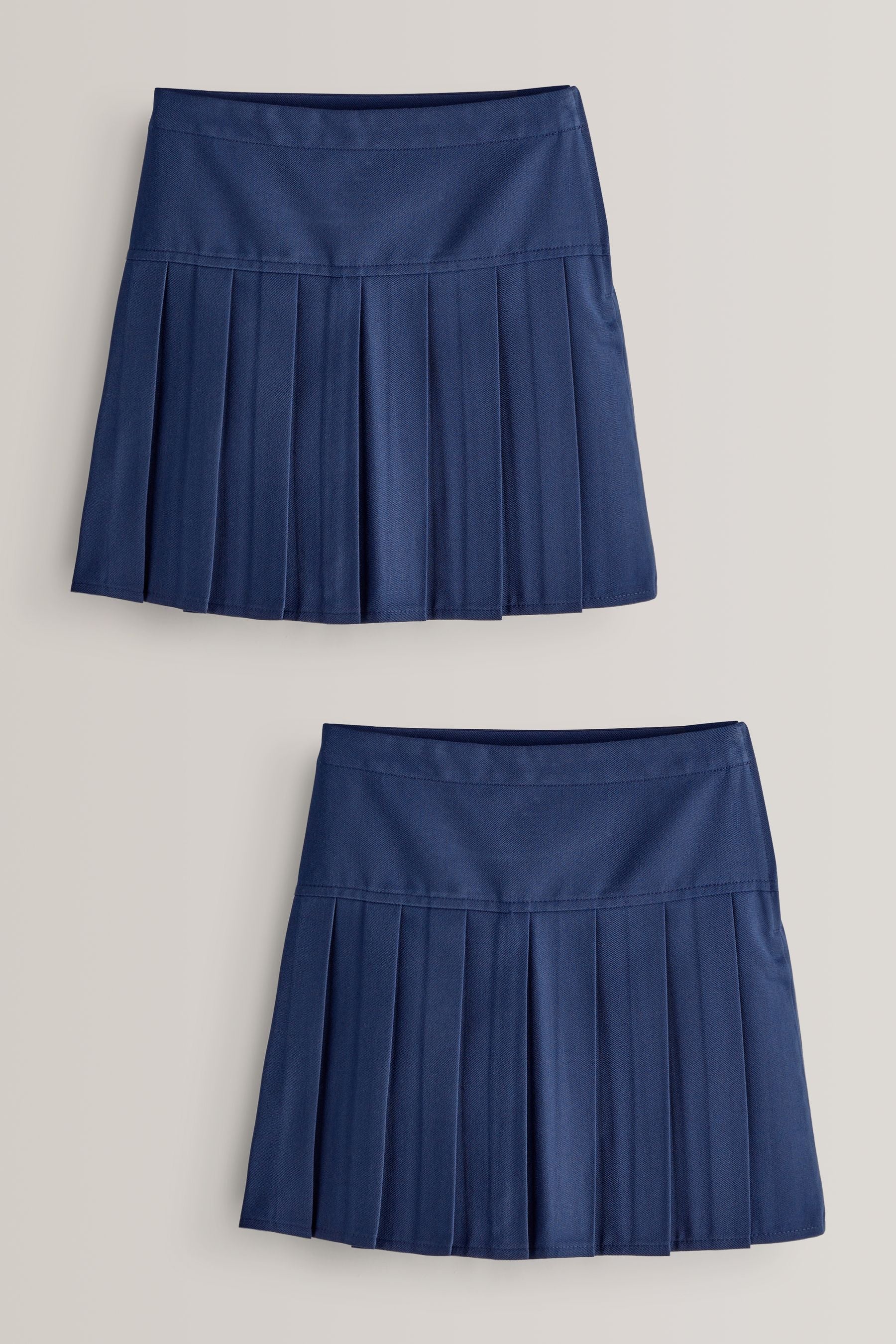 Royal Blue Regular Waist Pleated School Skirts 2 Pack (3-16yrs)