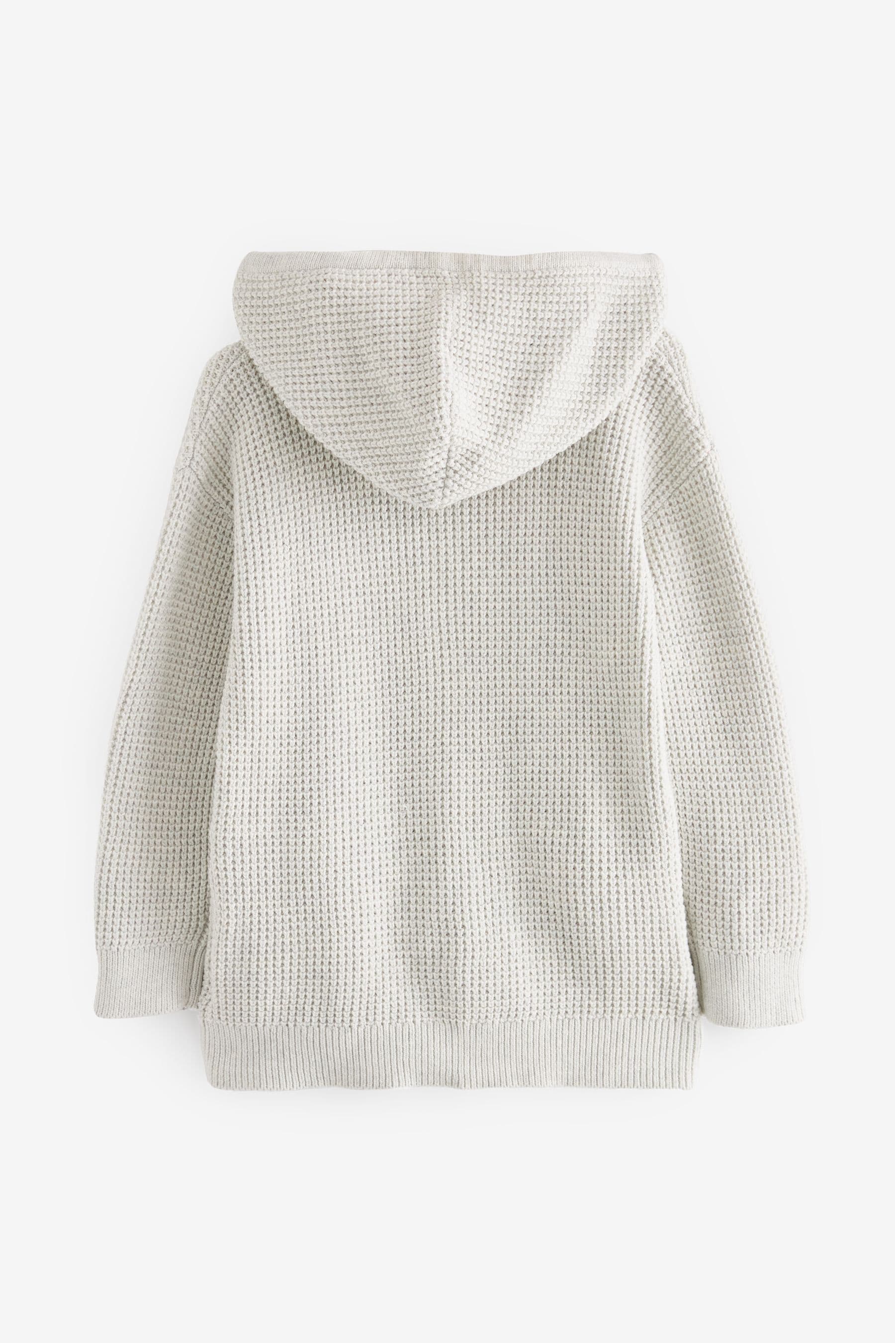 Ecru Cream Knitted Zip Through Hoodie (3mths-7yrs)