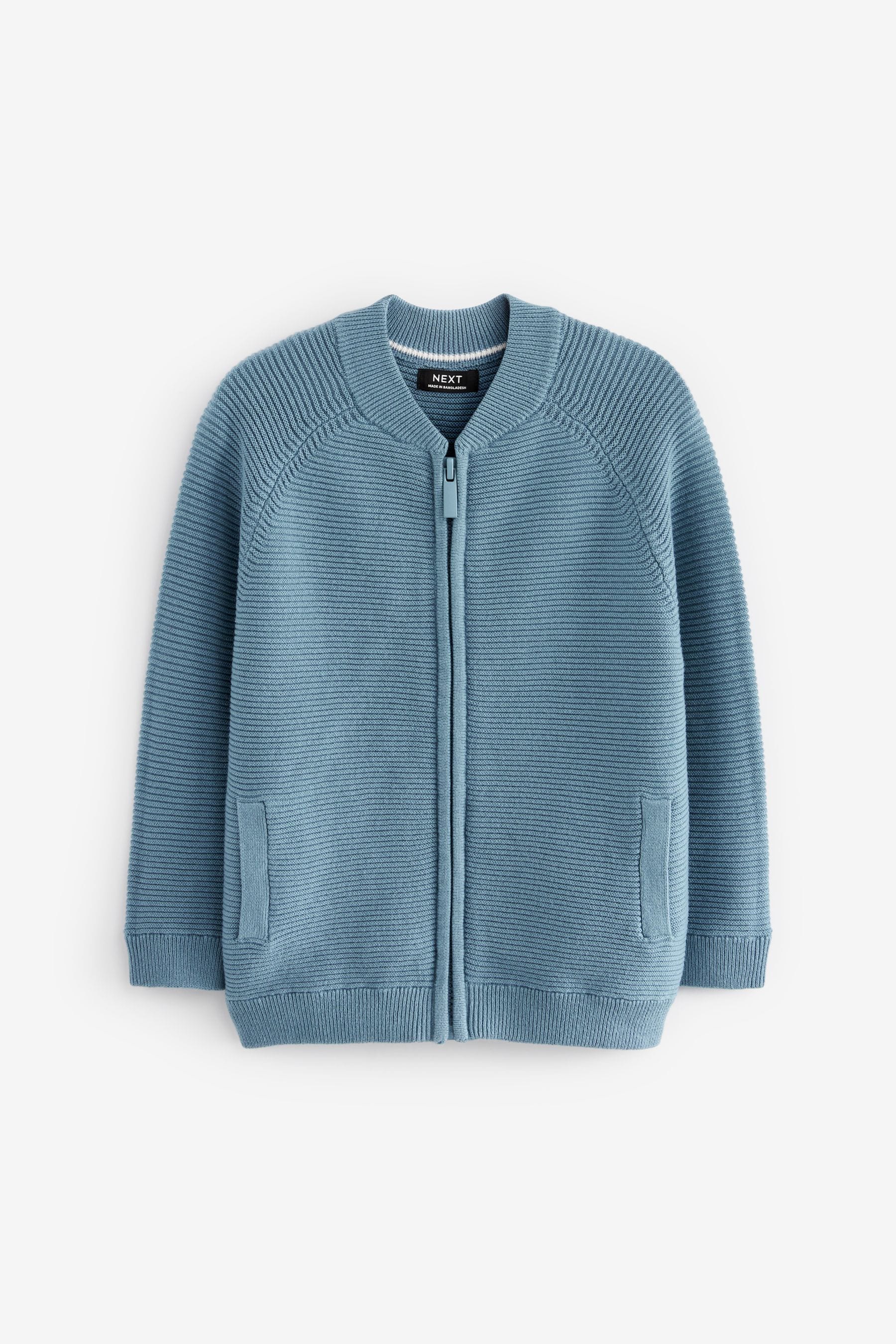 Blue Zip Through Cardigan (3mths-7yrs)