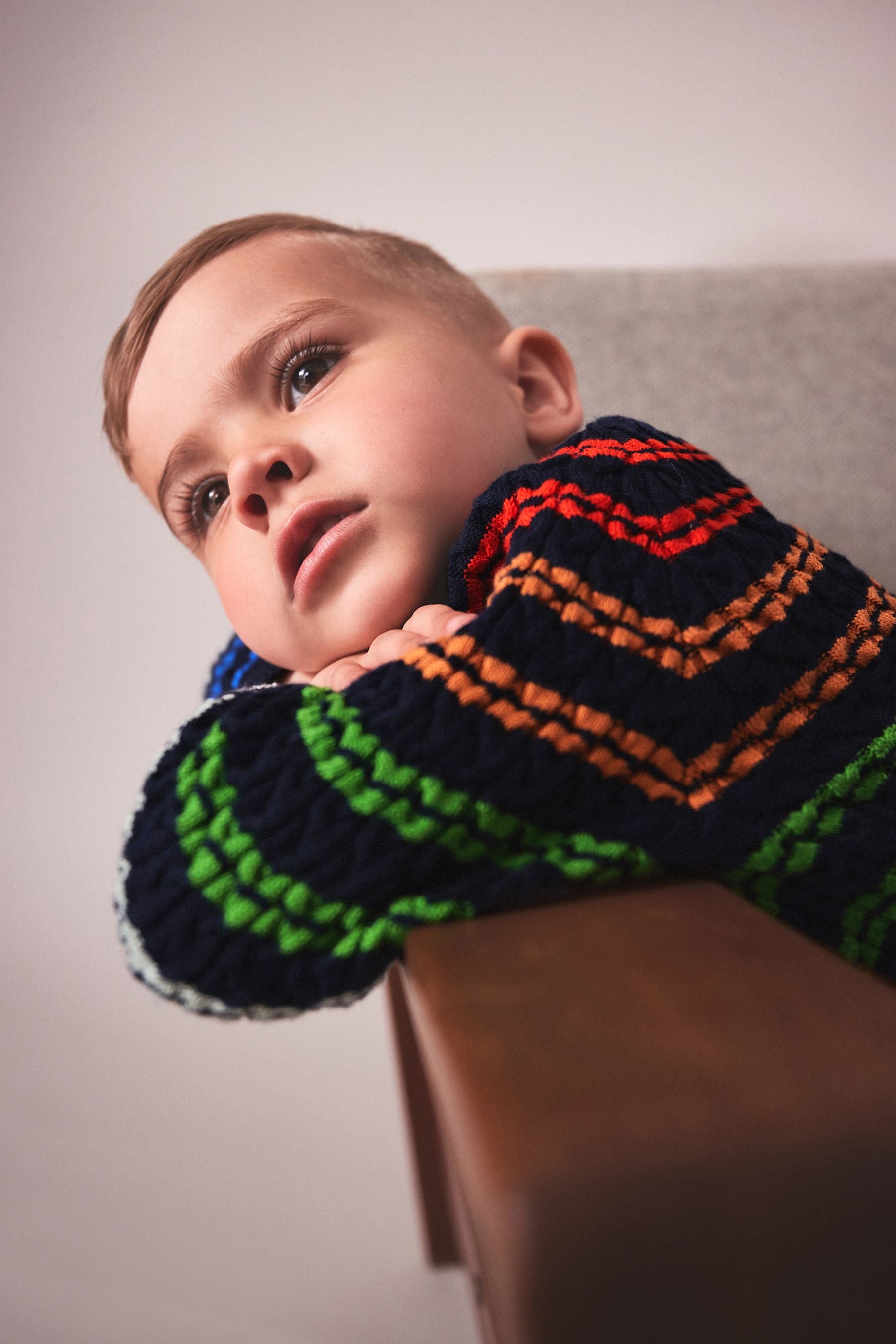 Multi Fine Gauge Striped Knitted Jumper (3mths-7yrs)