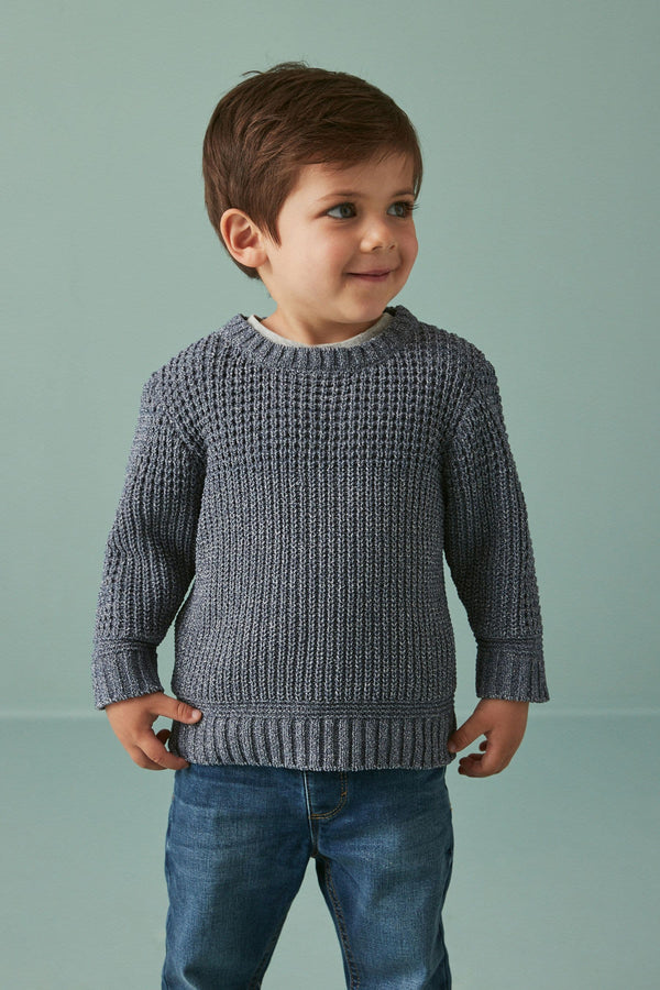 Blue Chenille Crew Jumper (3mths-7yrs)