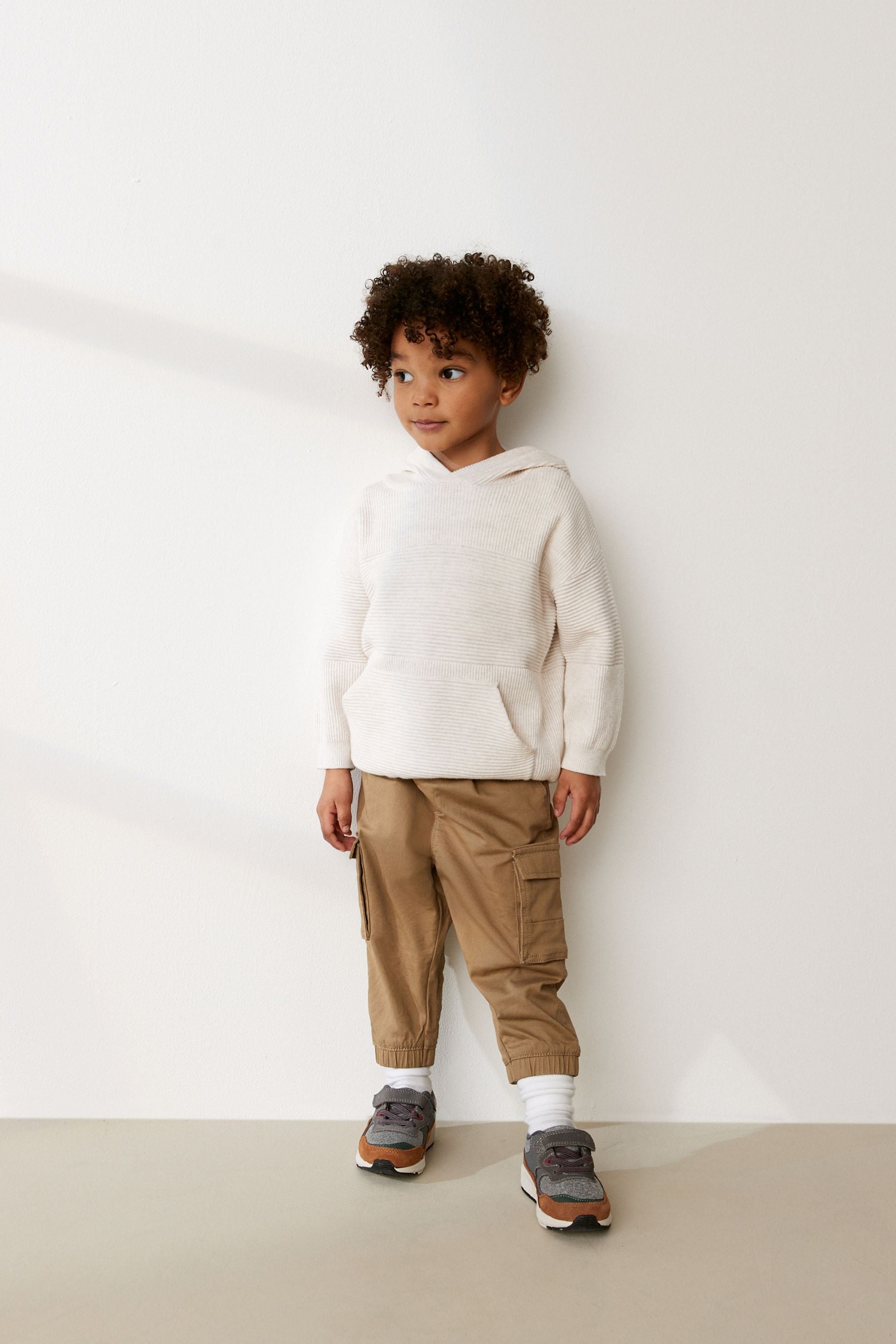 Ecru Cream Knitted Textured Hoodie (3mths-7yrs)