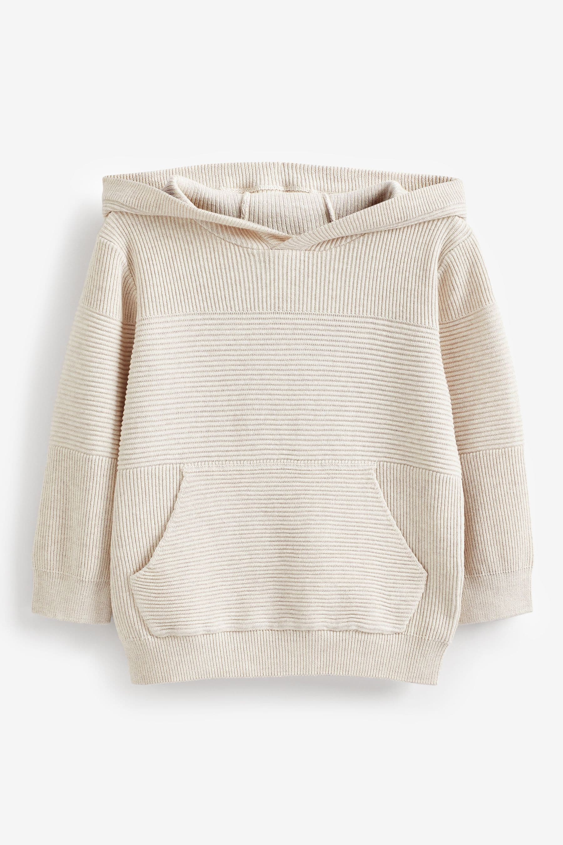 Ecru Cream Knitted Textured Hoodie (3mths-7yrs)