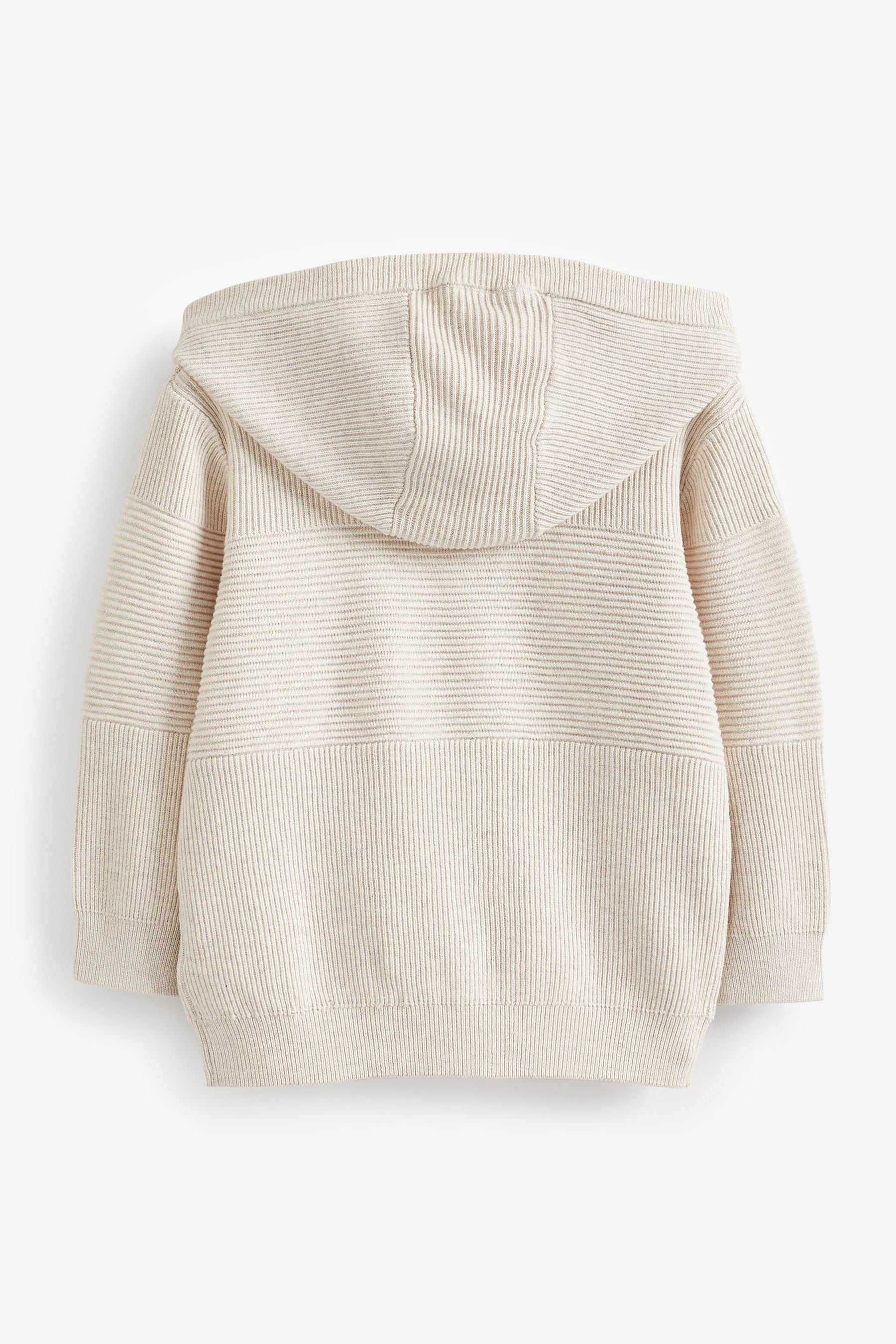 Ecru Cream Knitted Textured Hoodie (3mths-7yrs)