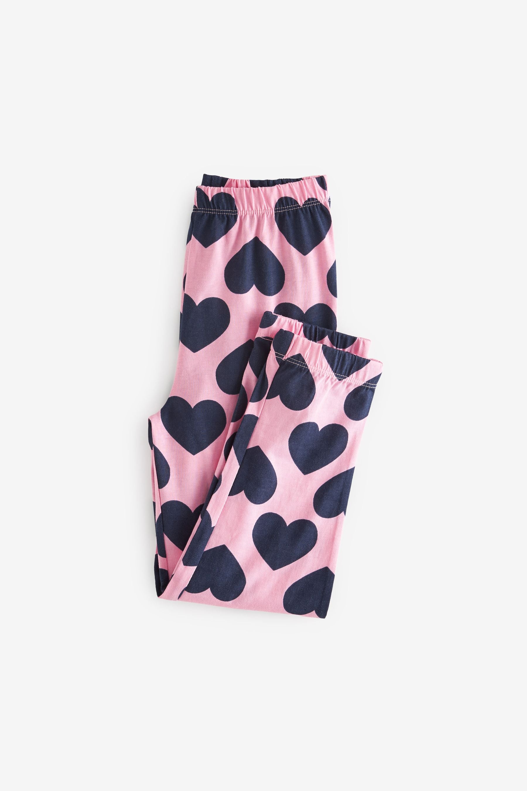 Navy/Pink Daisy Heart Pyjamas 2 Packs (3-16yrs)