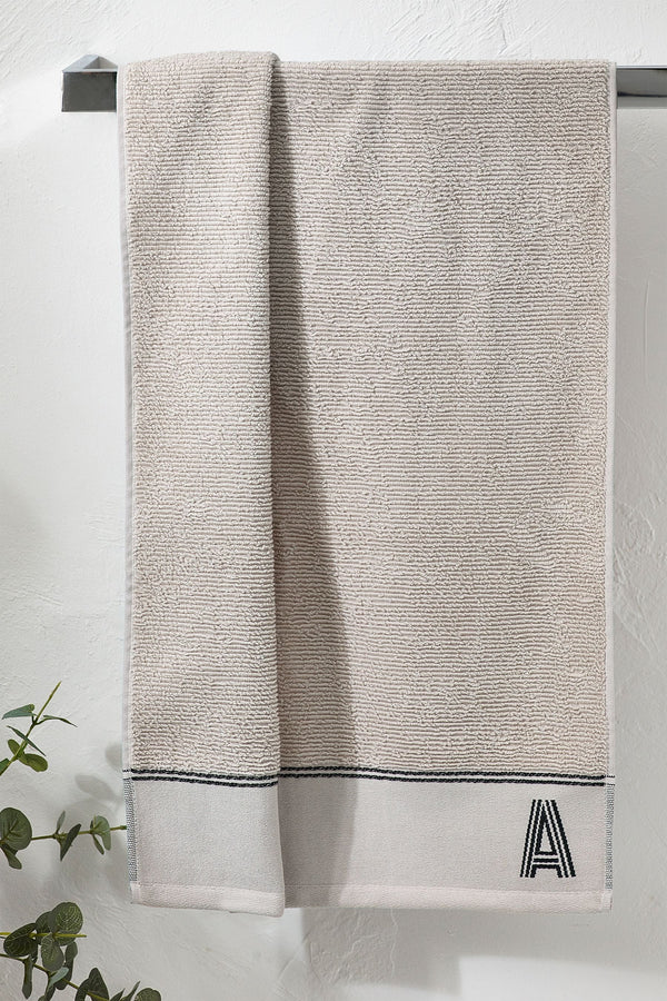 Natural Monogram Hand 100% Cotton Towel