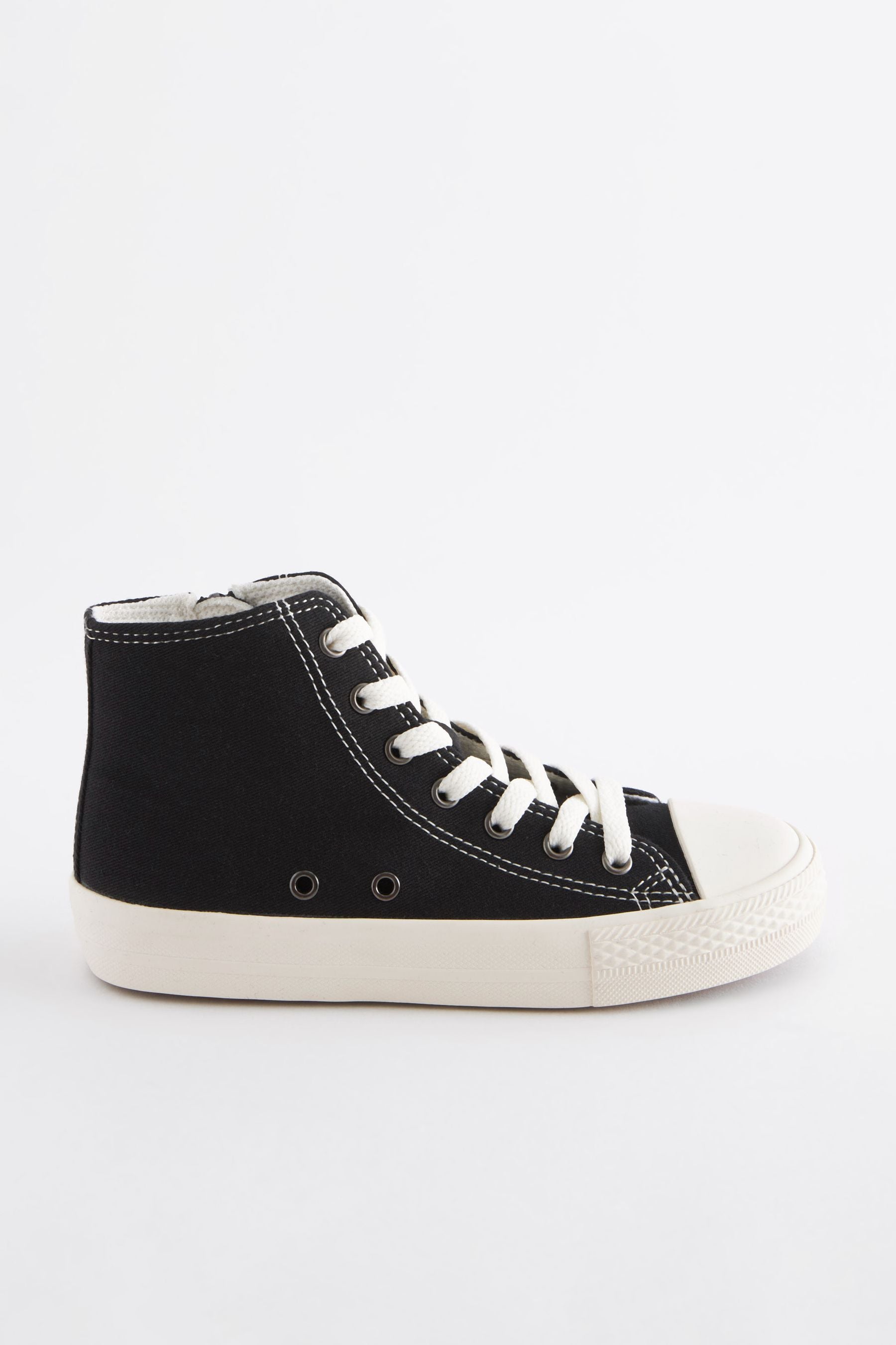 Black Lace-Up High Top Trainers