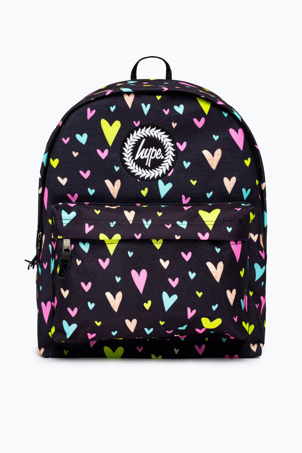 Hype. Black Heart Gold Glitter Overlay Backpack