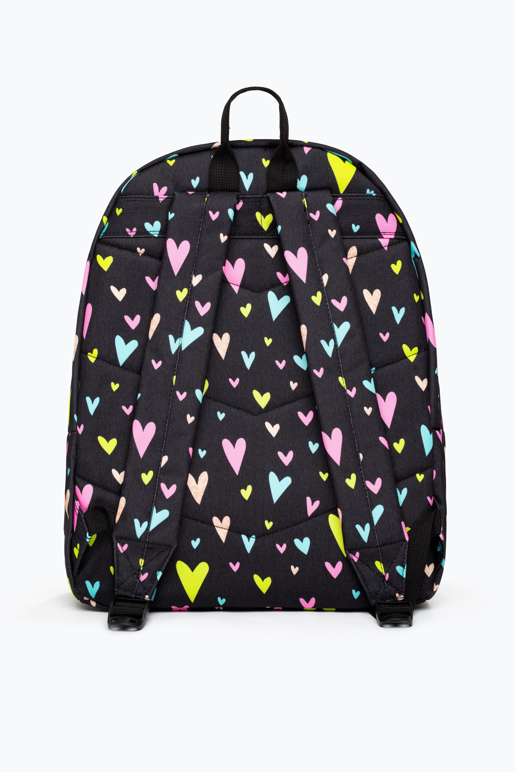 Hype. Black Heart Gold Glitter Overlay Backpack