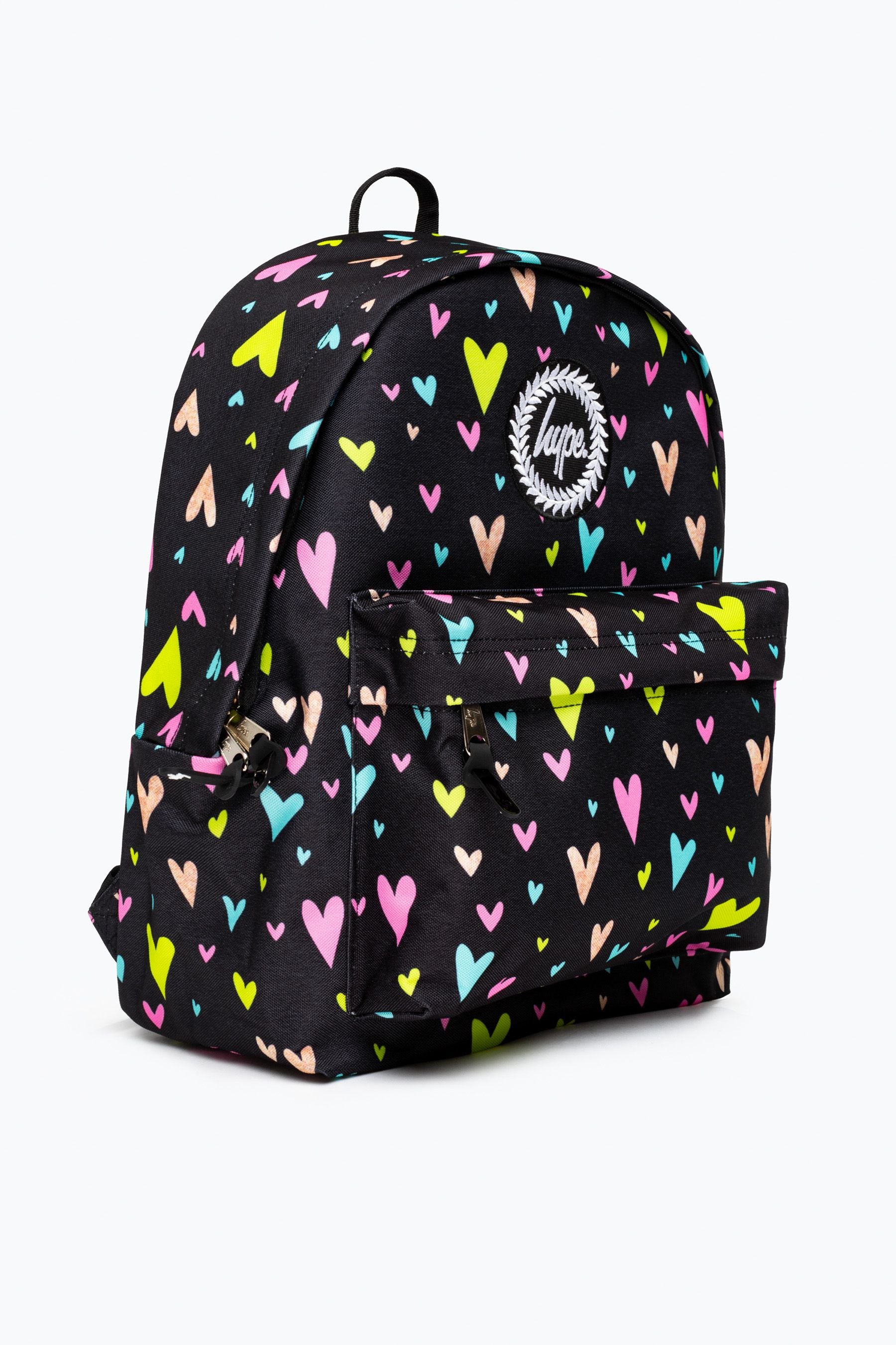 Hype. Black Heart Gold Glitter Overlay Backpack