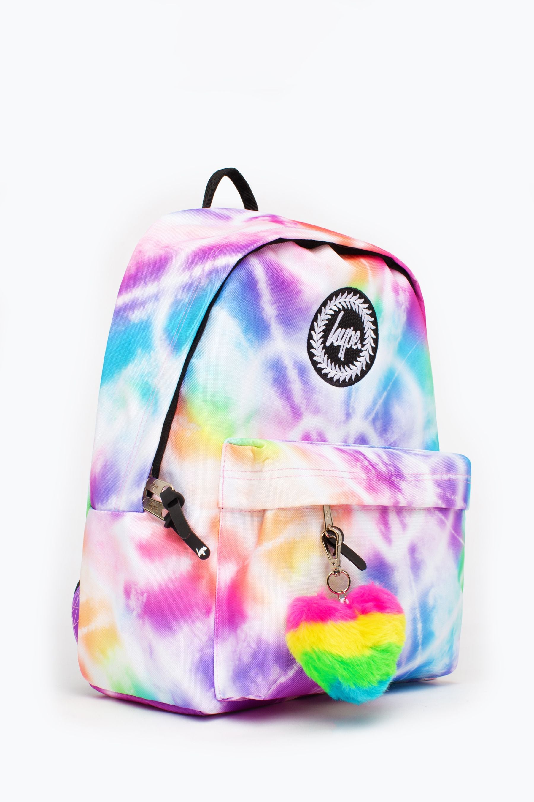 Hype. Purple Rainbow Heart Tie Dye Backpack