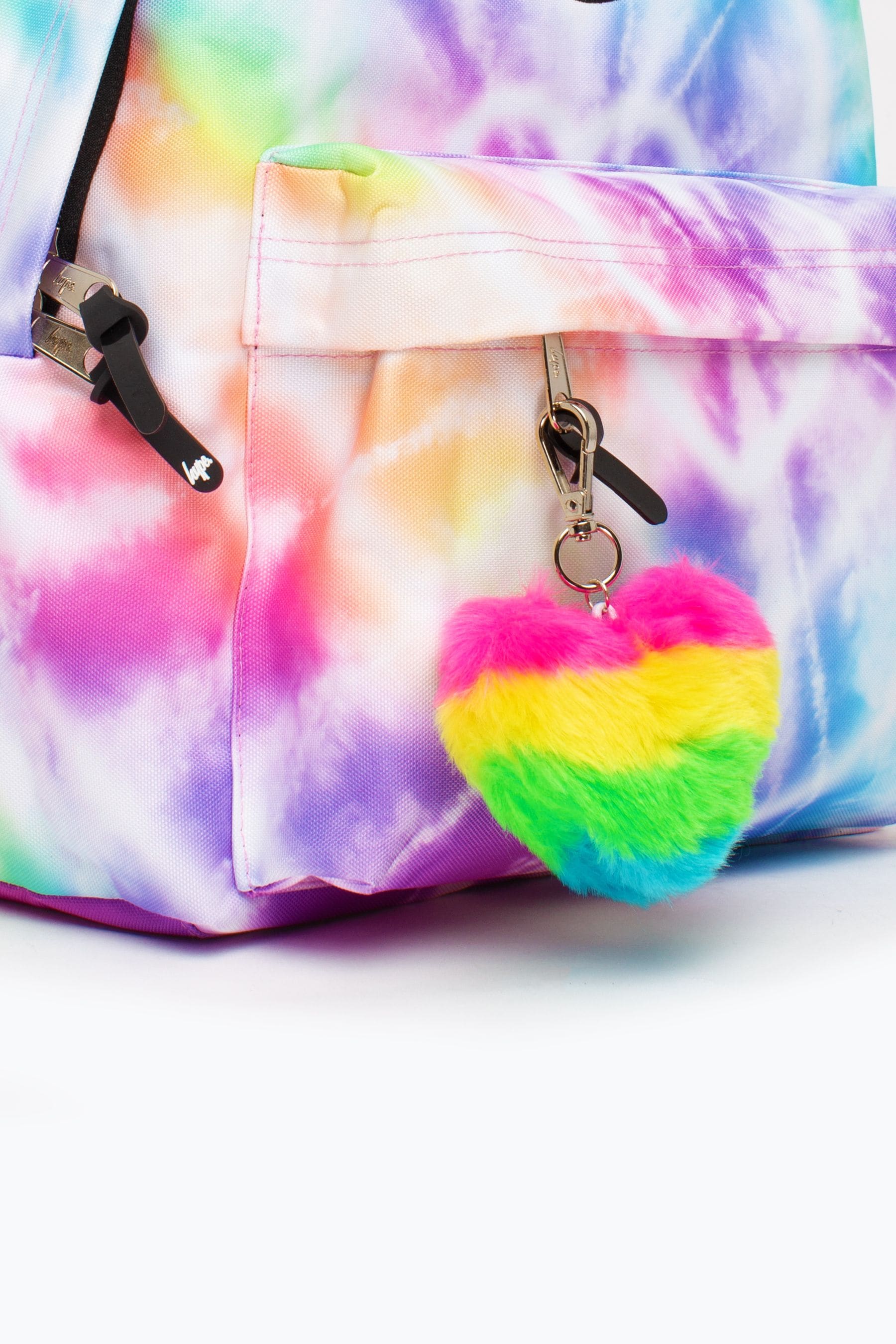 Hype. Purple Rainbow Heart Tie Dye Backpack