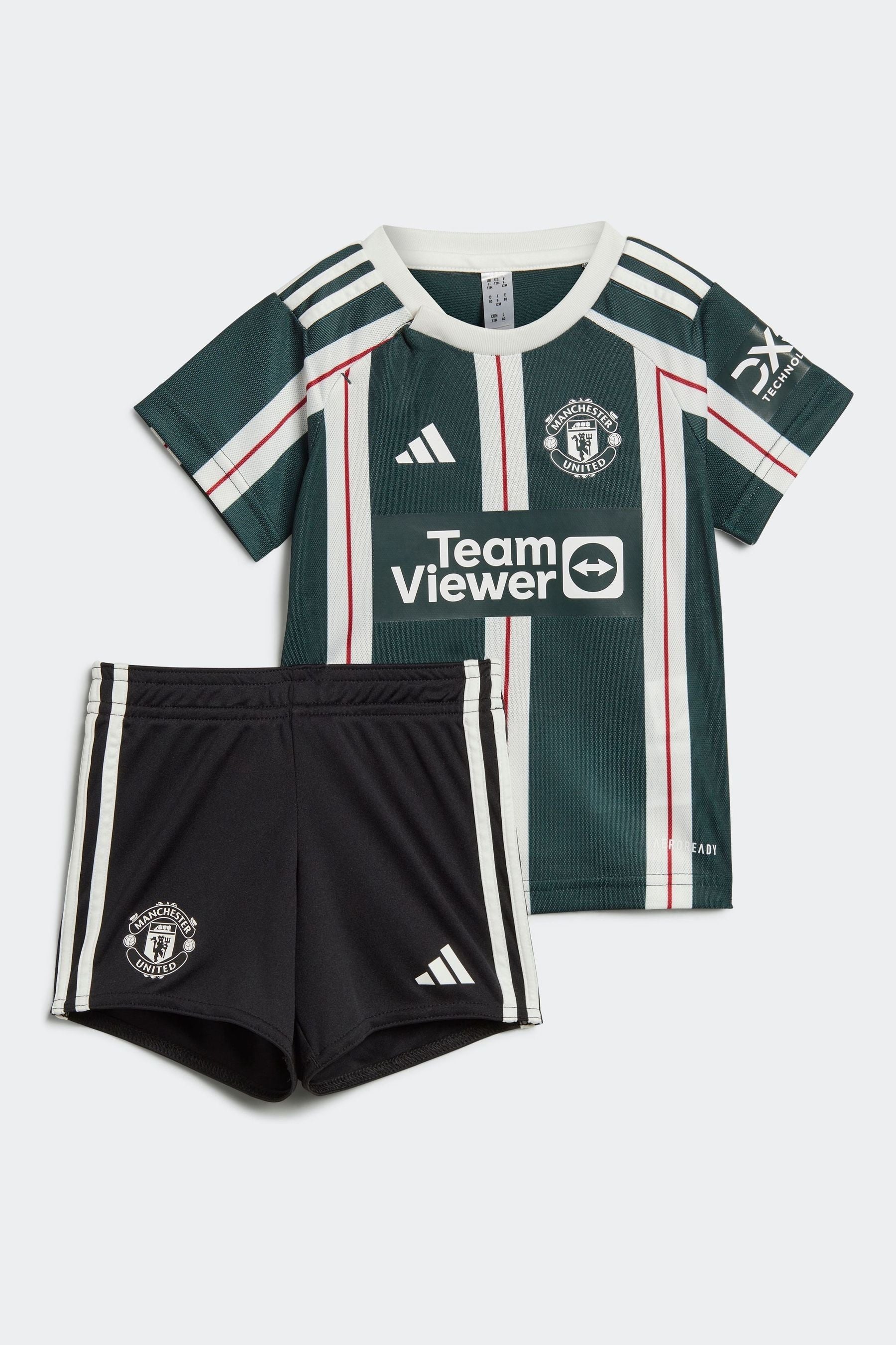 Green adidas Sport Performance Infant Manchester United 23/24 Away Kit Kids