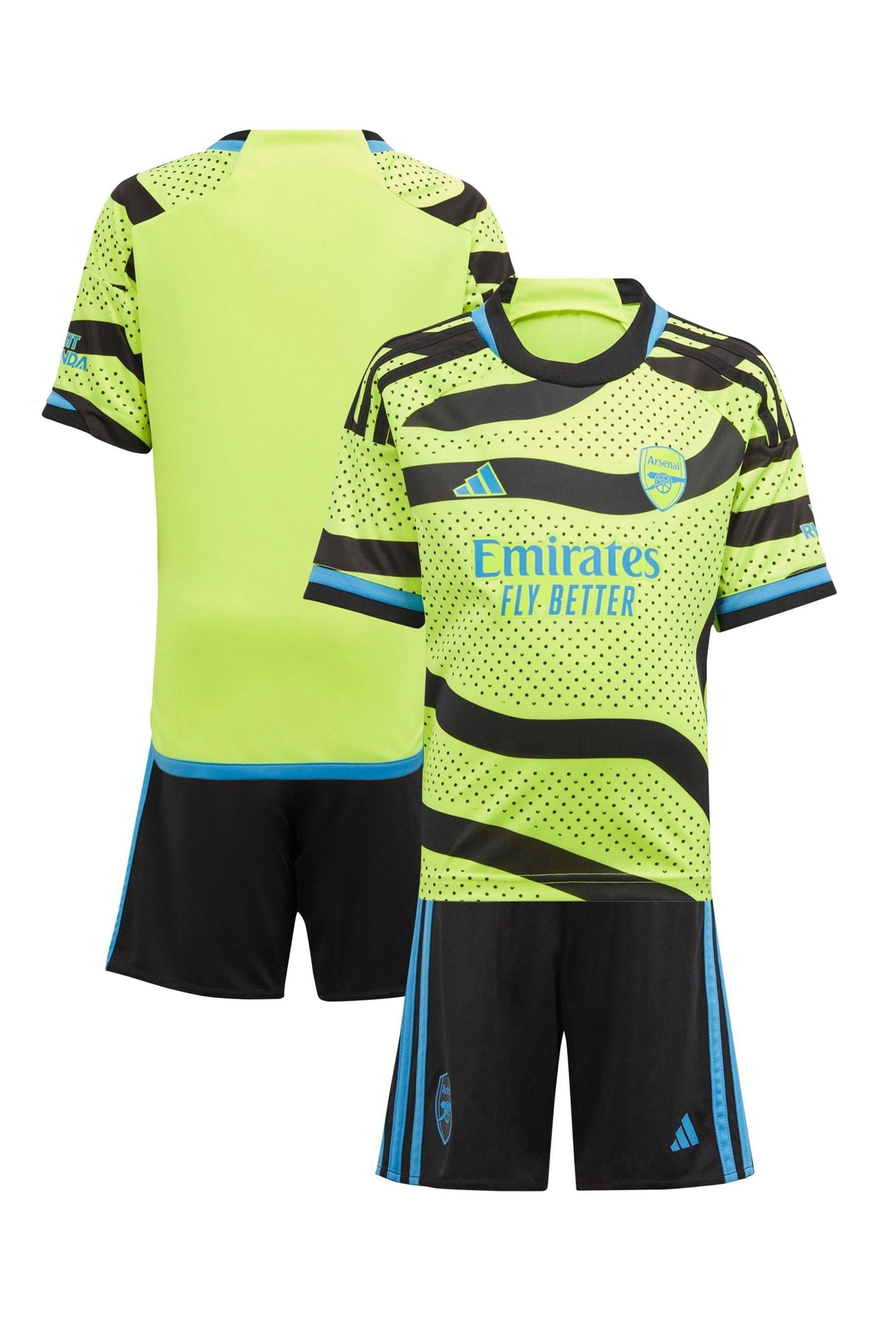 White adidas Arsenal 23/24 Away Mini Kit