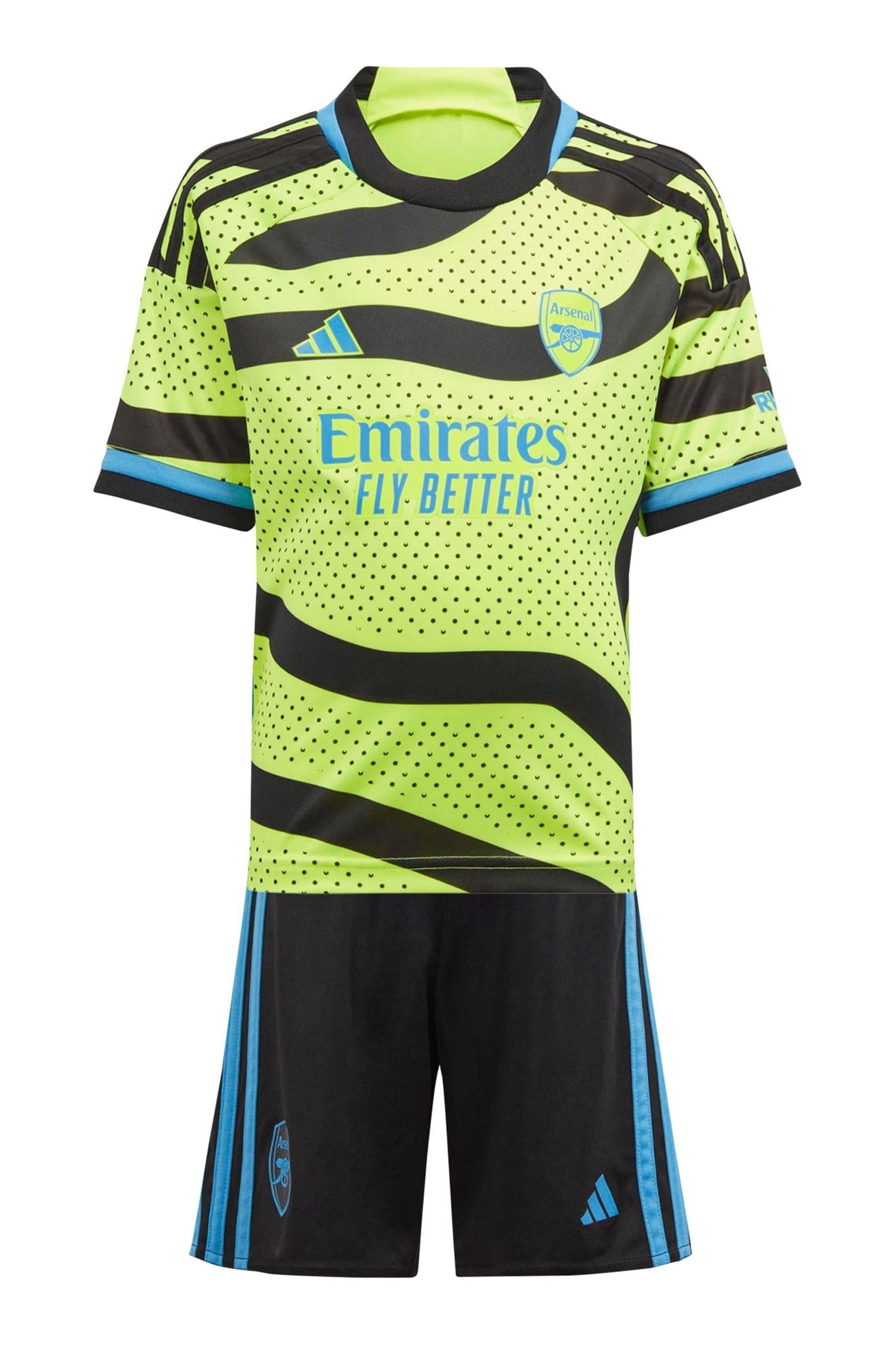 White adidas Arsenal 23/24 Away Mini Kit