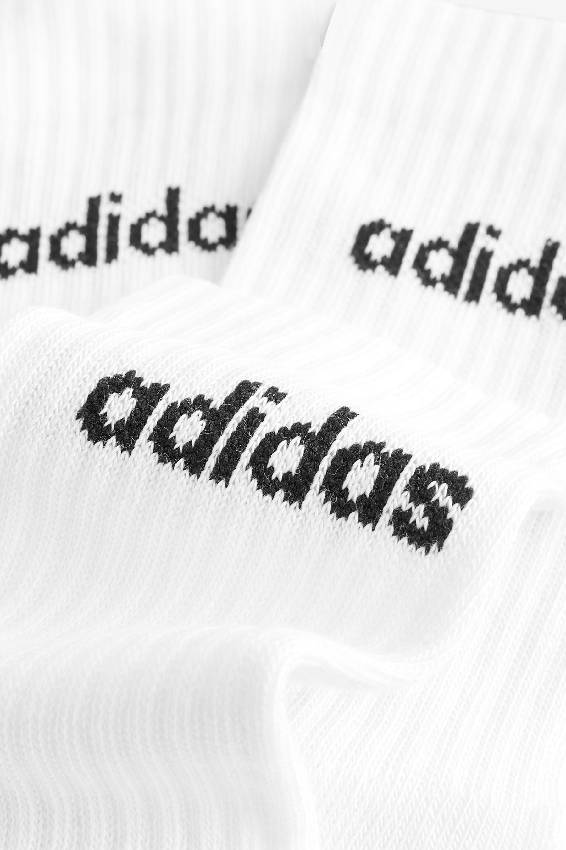 adidas White Linear Crew Cushioned Socks 3 Pack