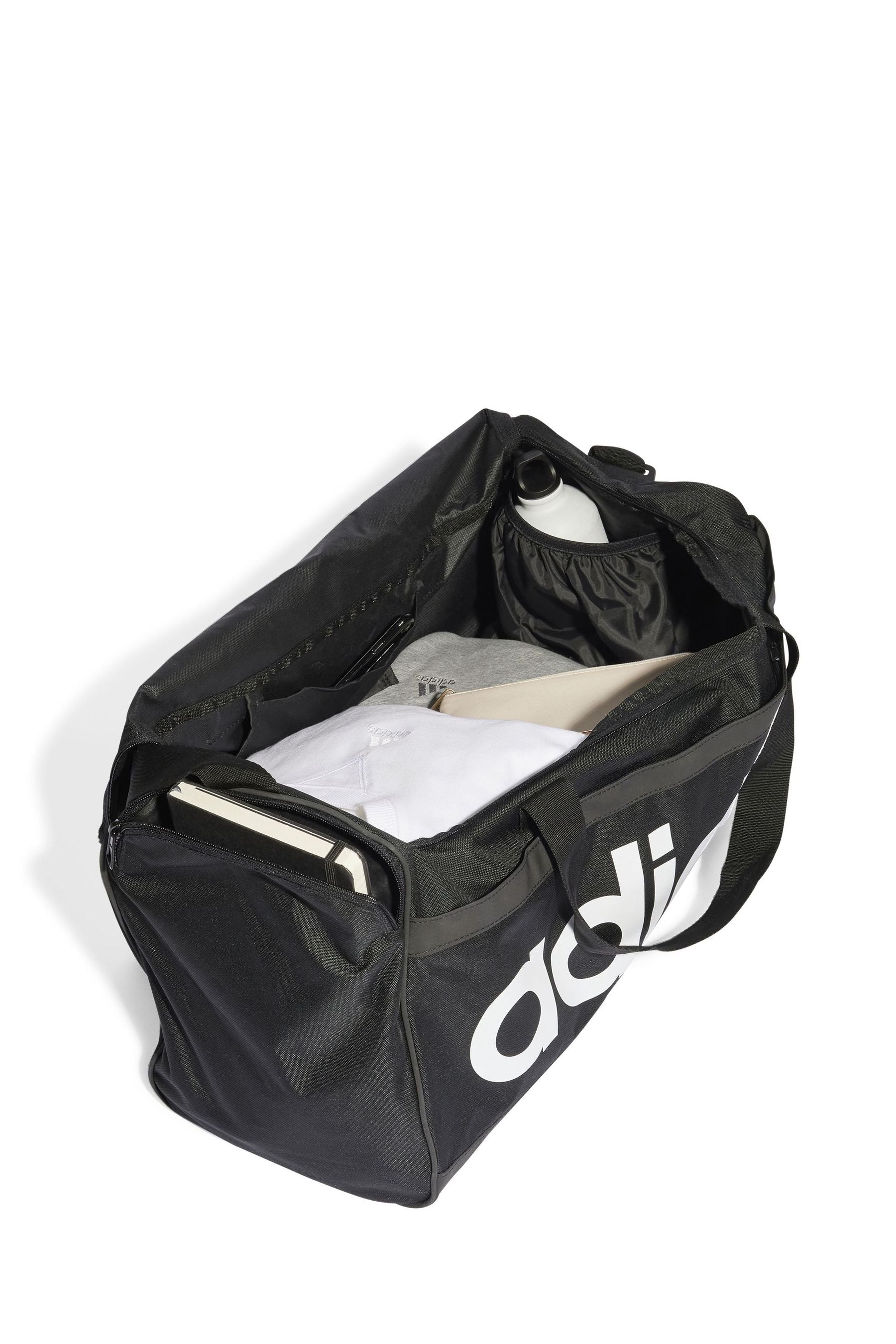 adidas Black Medium Essentials Linear Duffel Bag