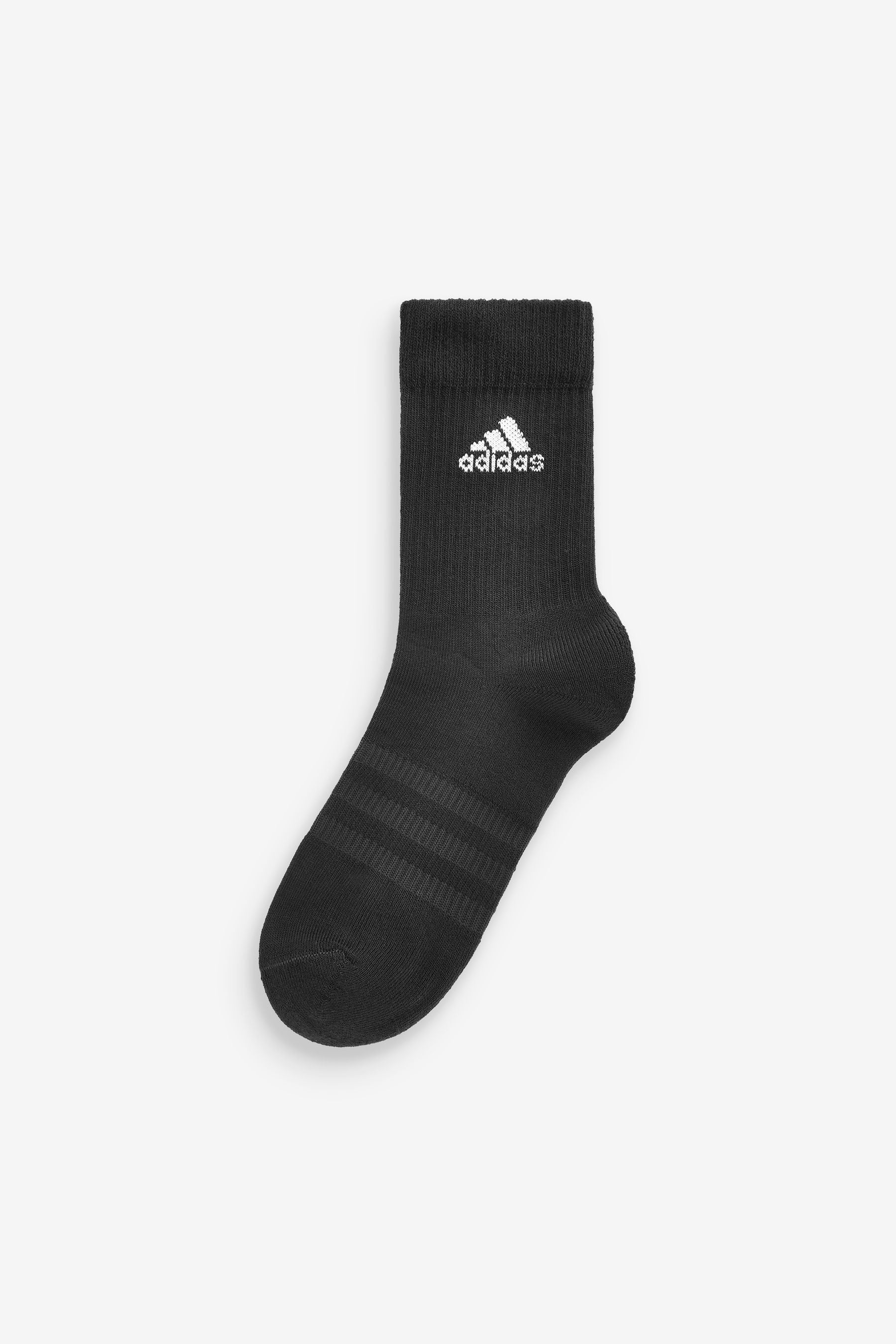 adidas Black 6 Pack Cushioned Crew Socks 3 Pairs