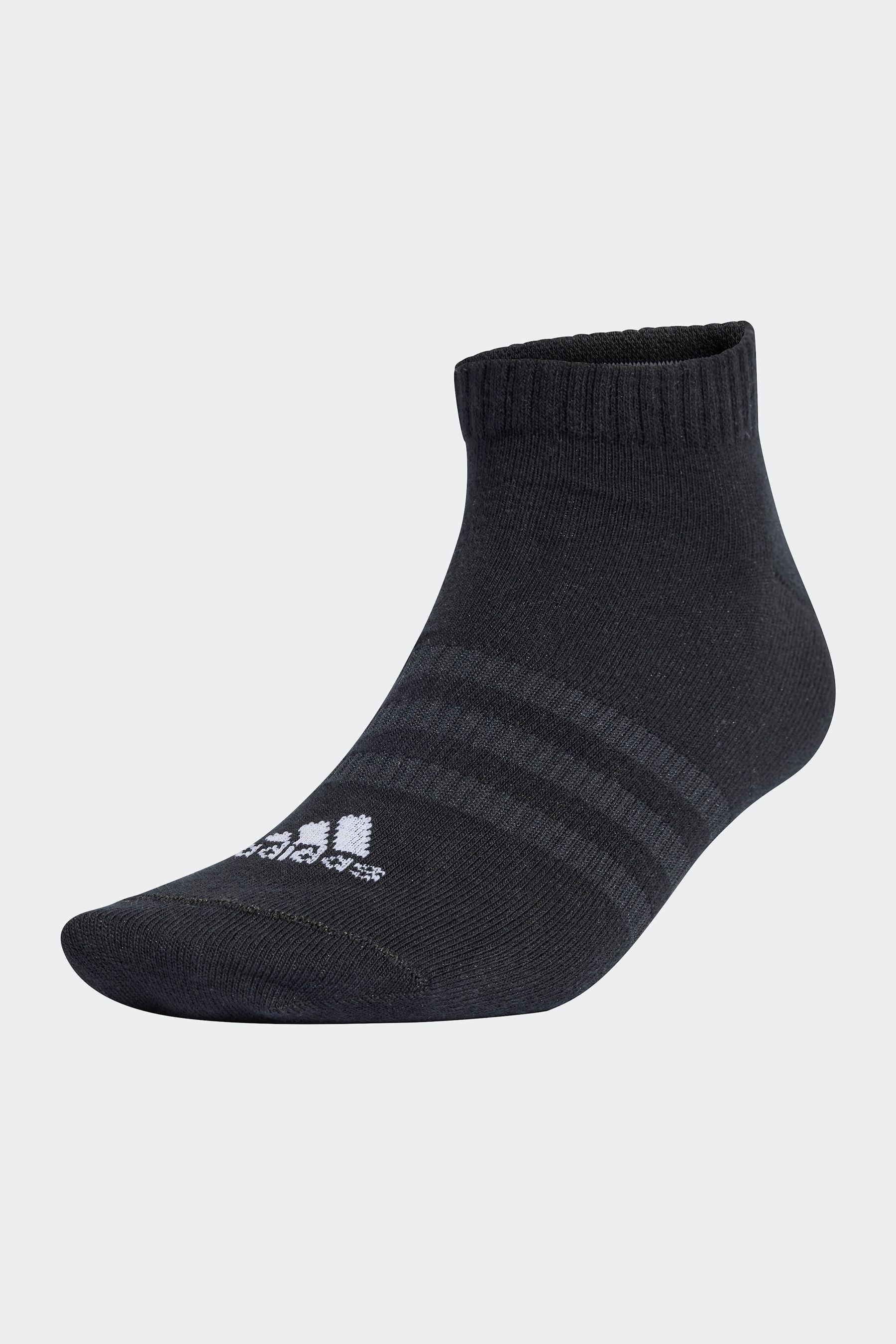 adidas Dark Black Adult Thin and Light Sportswear Low Cut Socks 3 Pack