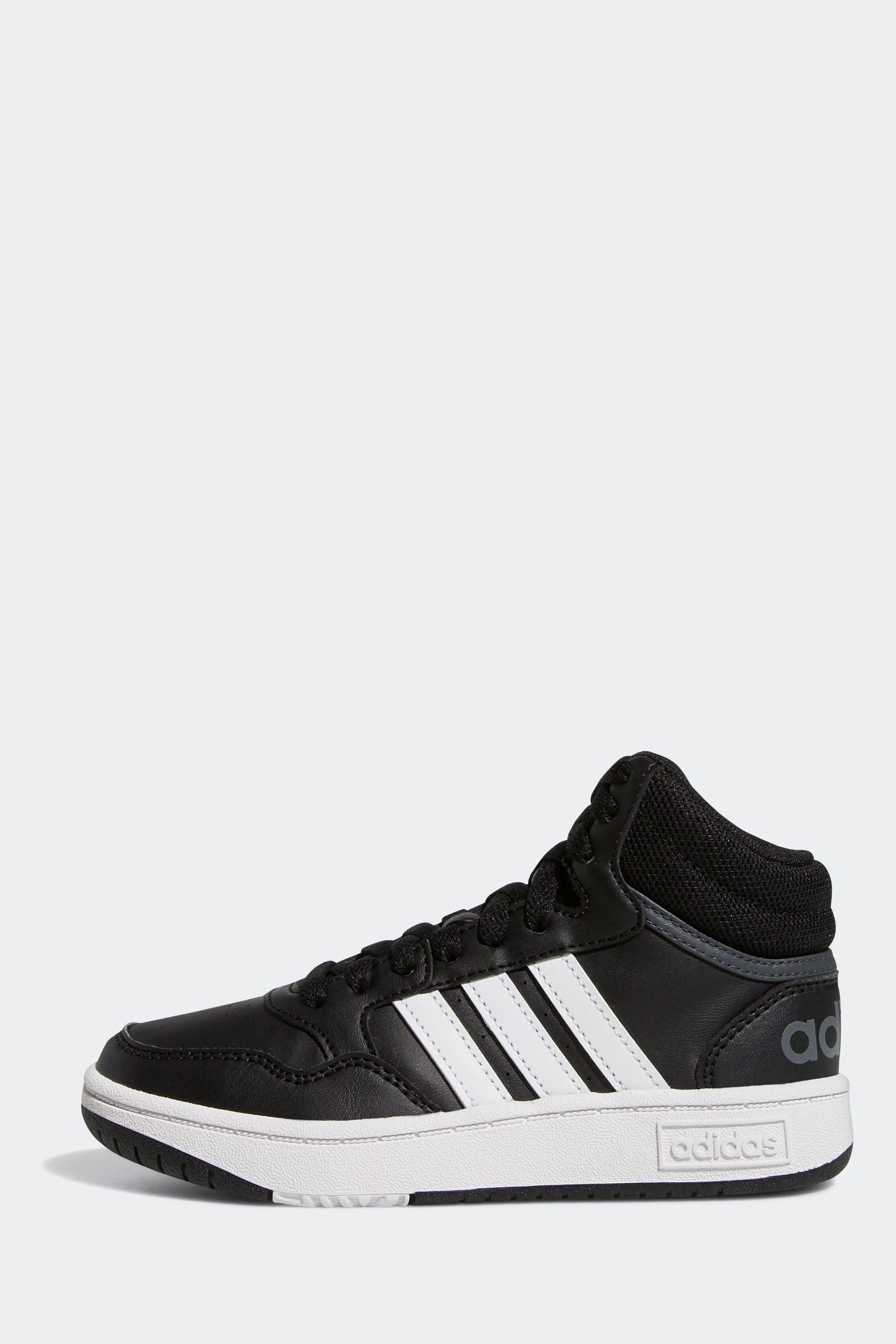 Black/white adidas Hoops Mid Shoes