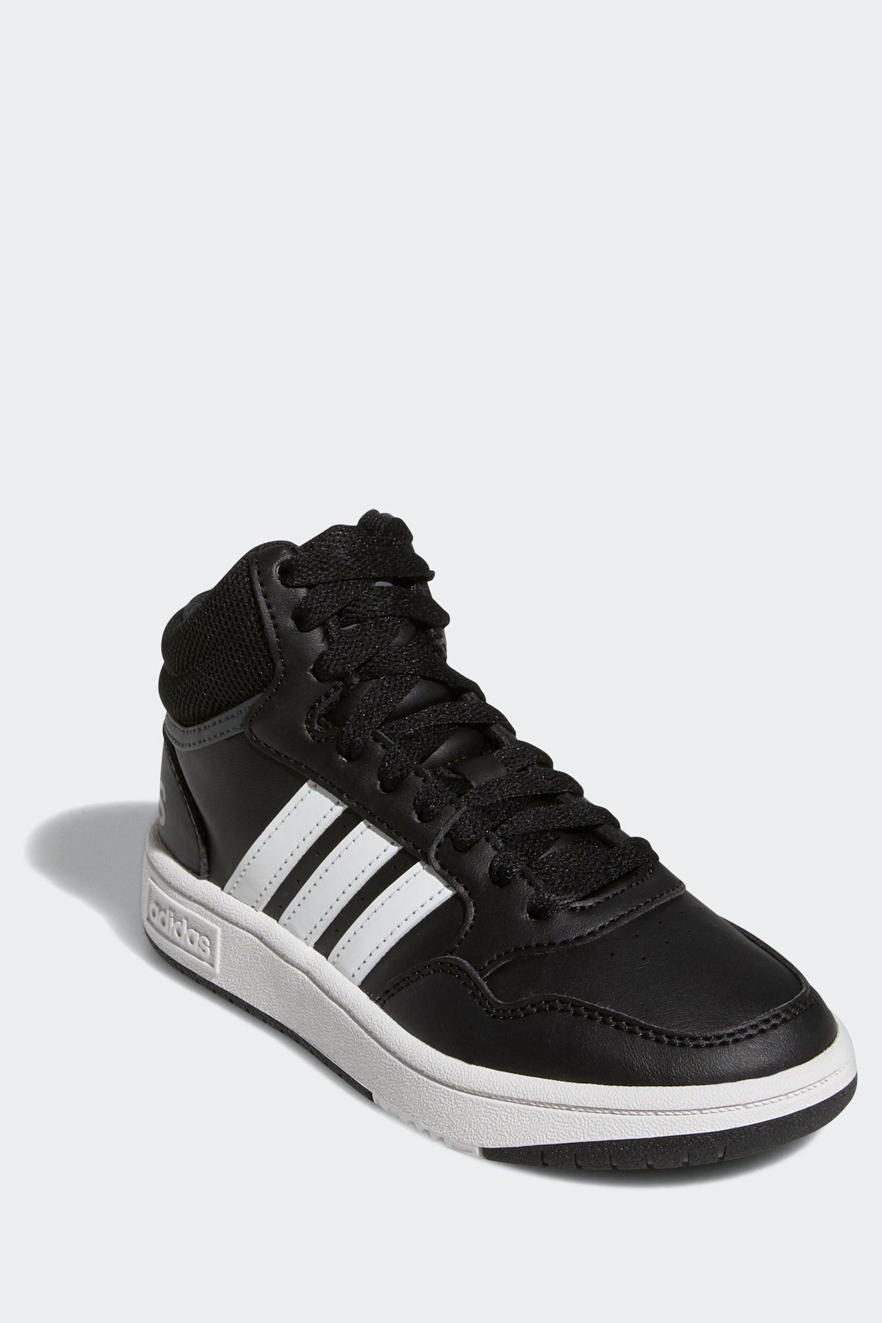 Black/white adidas Hoops Mid Shoes