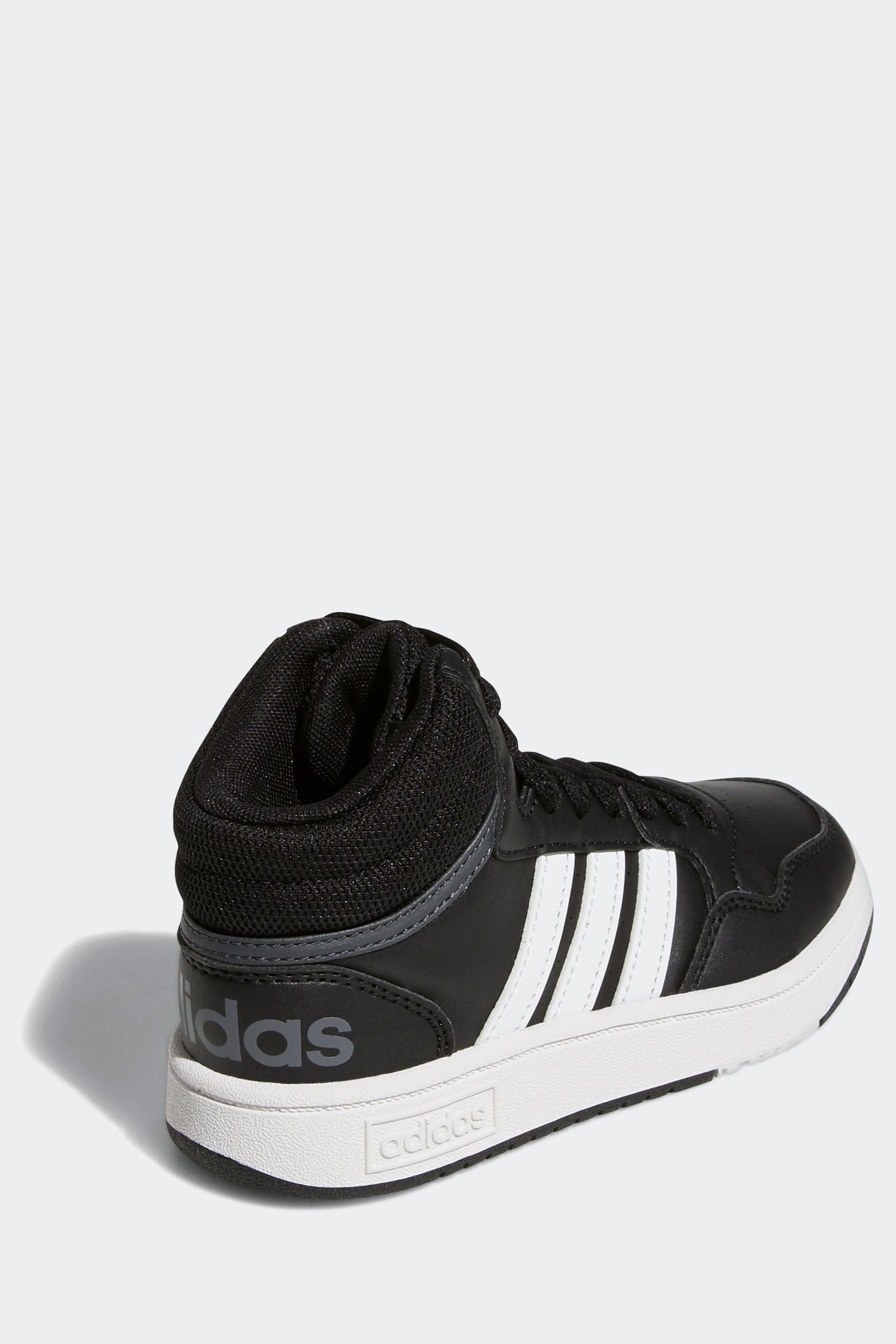 Black/white adidas Hoops Mid Shoes