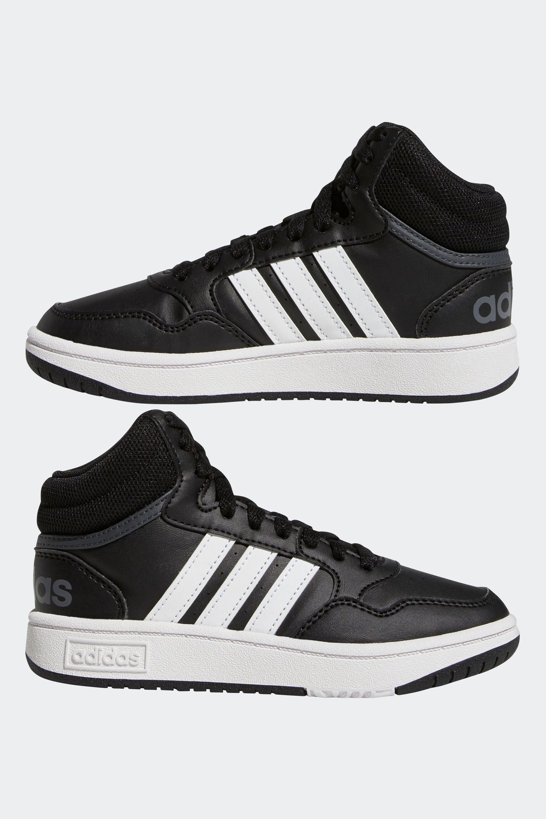 Black/white adidas Hoops Mid Shoes