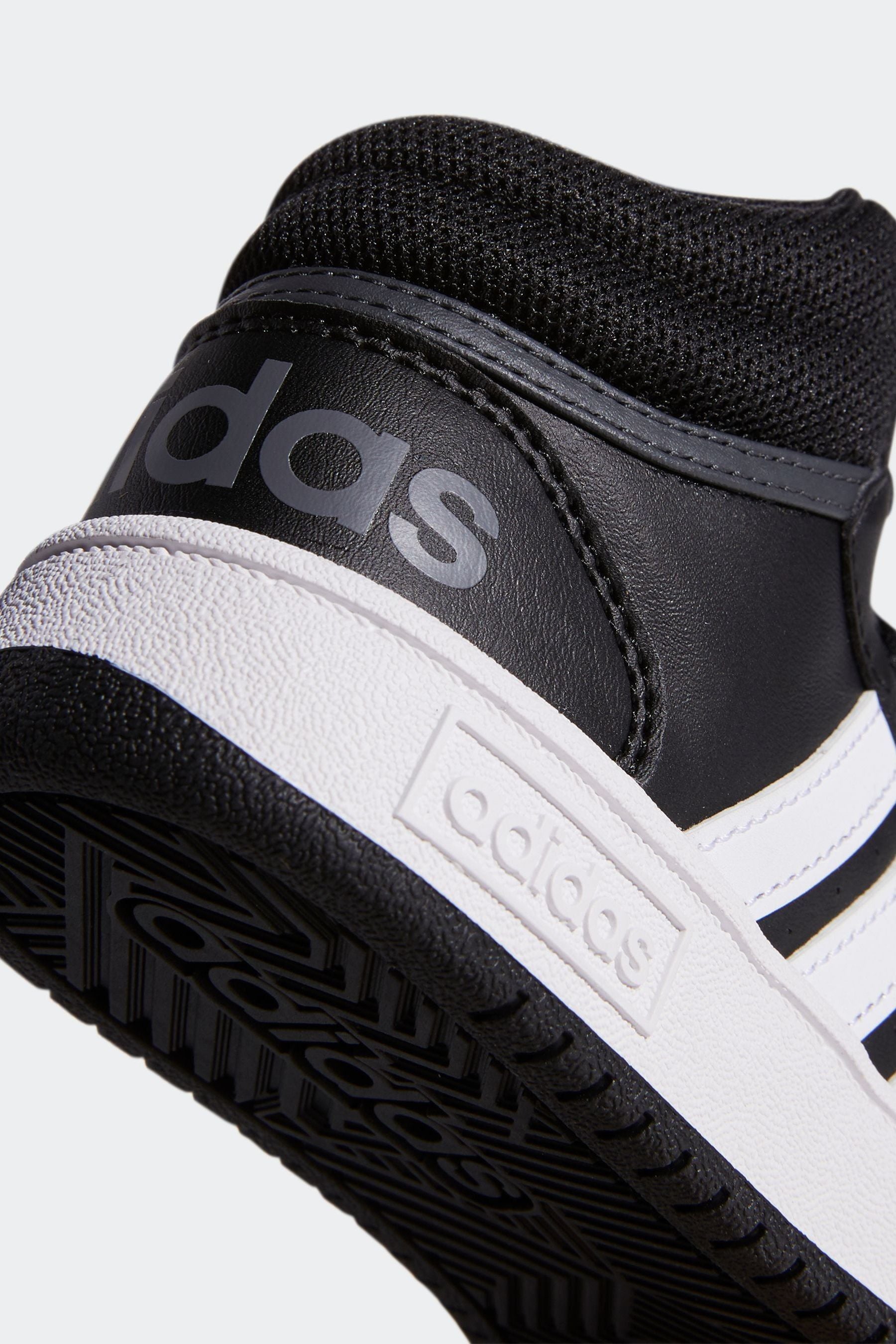 Black/white adidas Hoops Mid Shoes