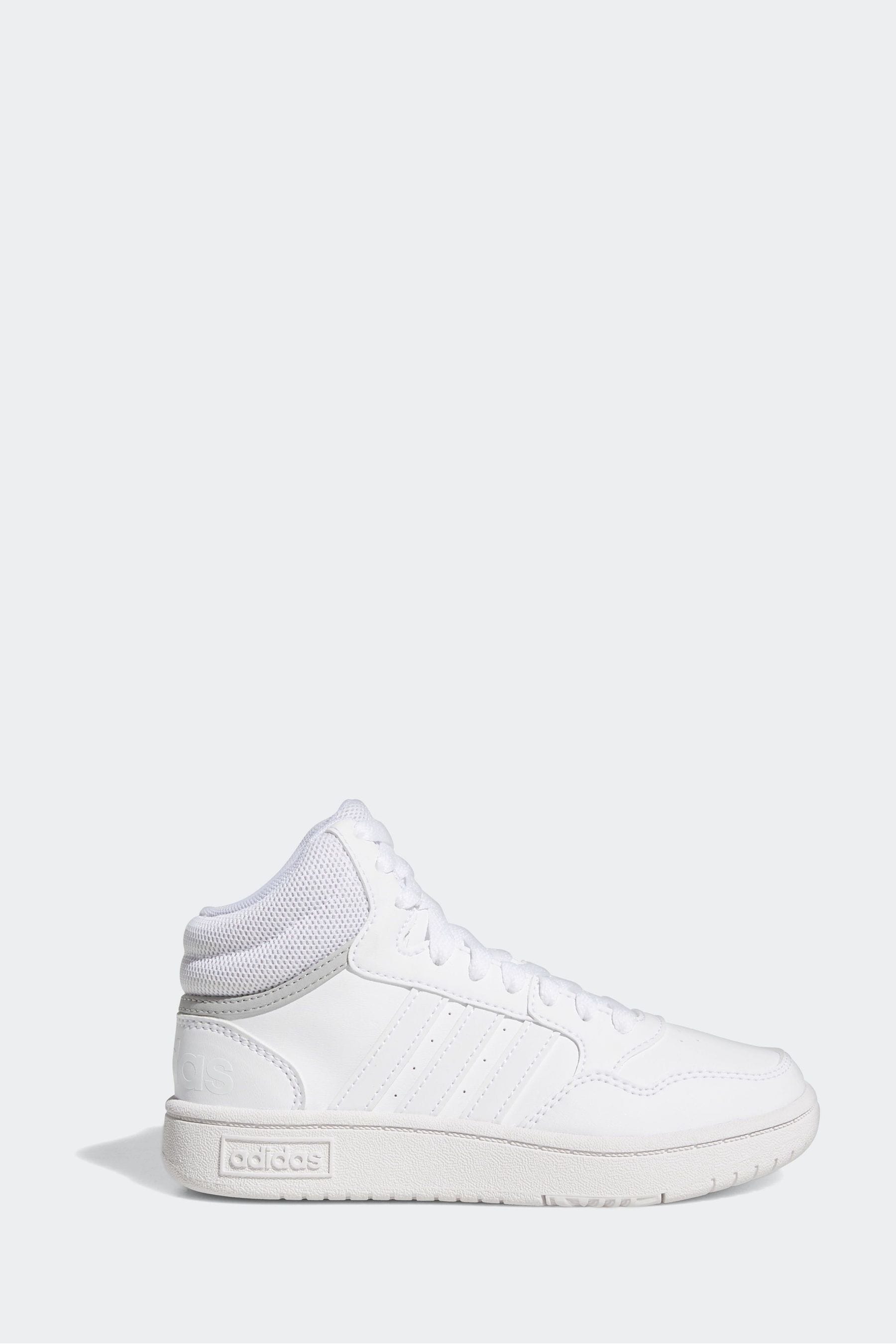 White adidas Hoops Mid Shoes