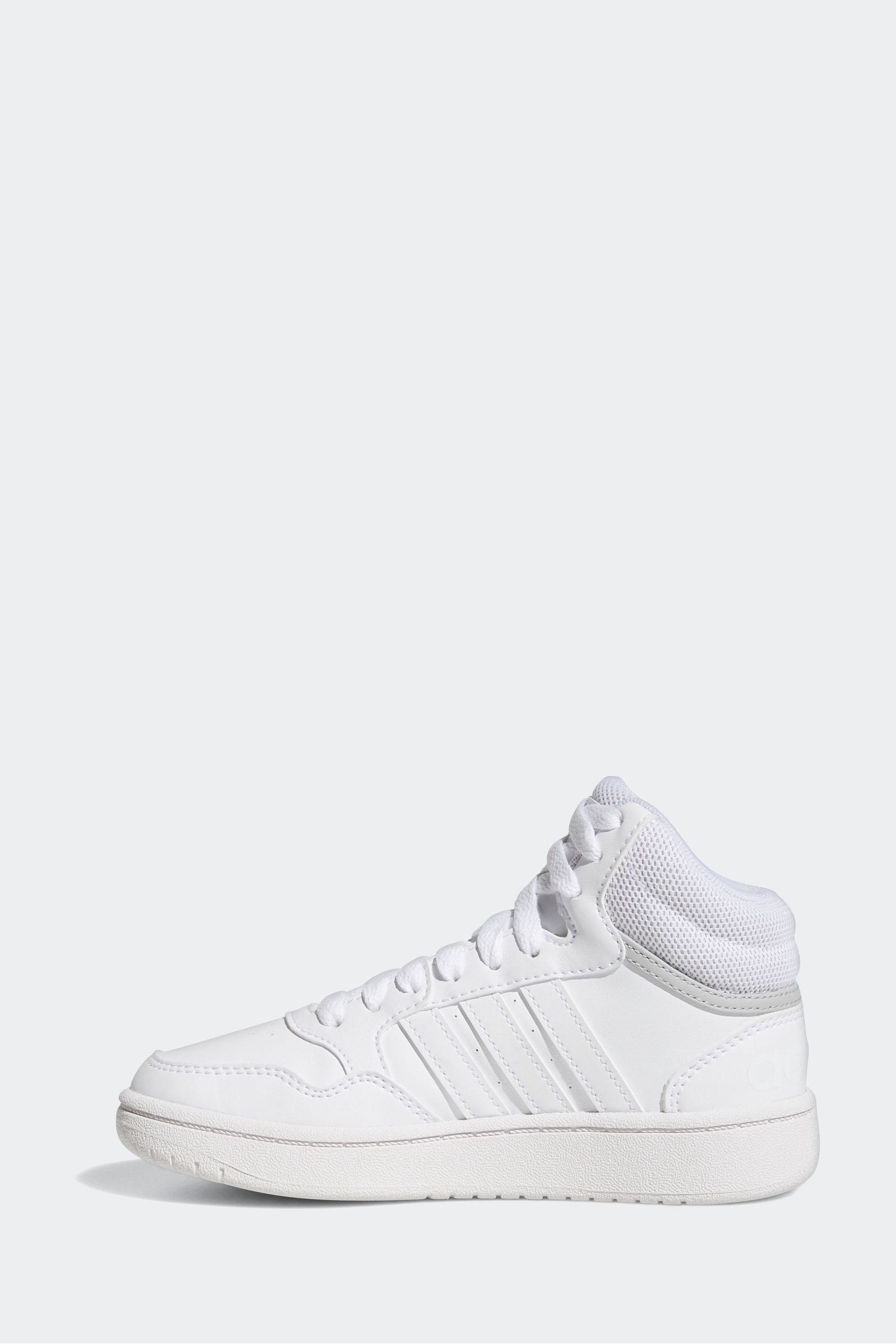 White adidas Hoops Mid Shoes