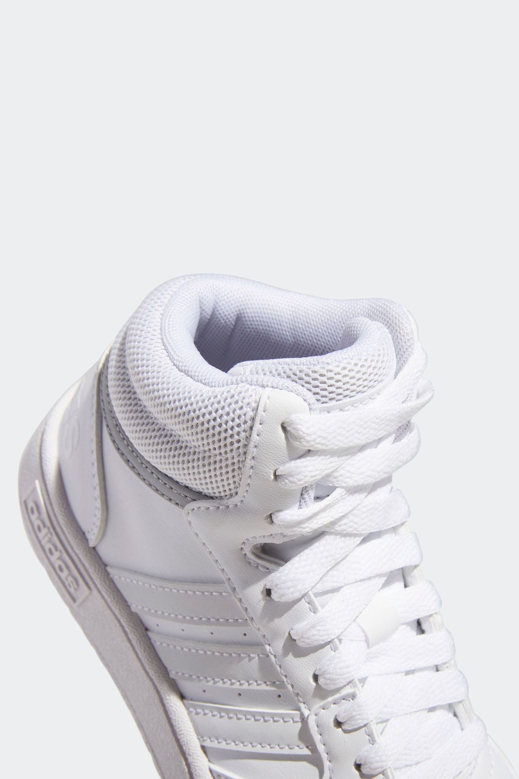 White adidas Hoops Mid Shoes