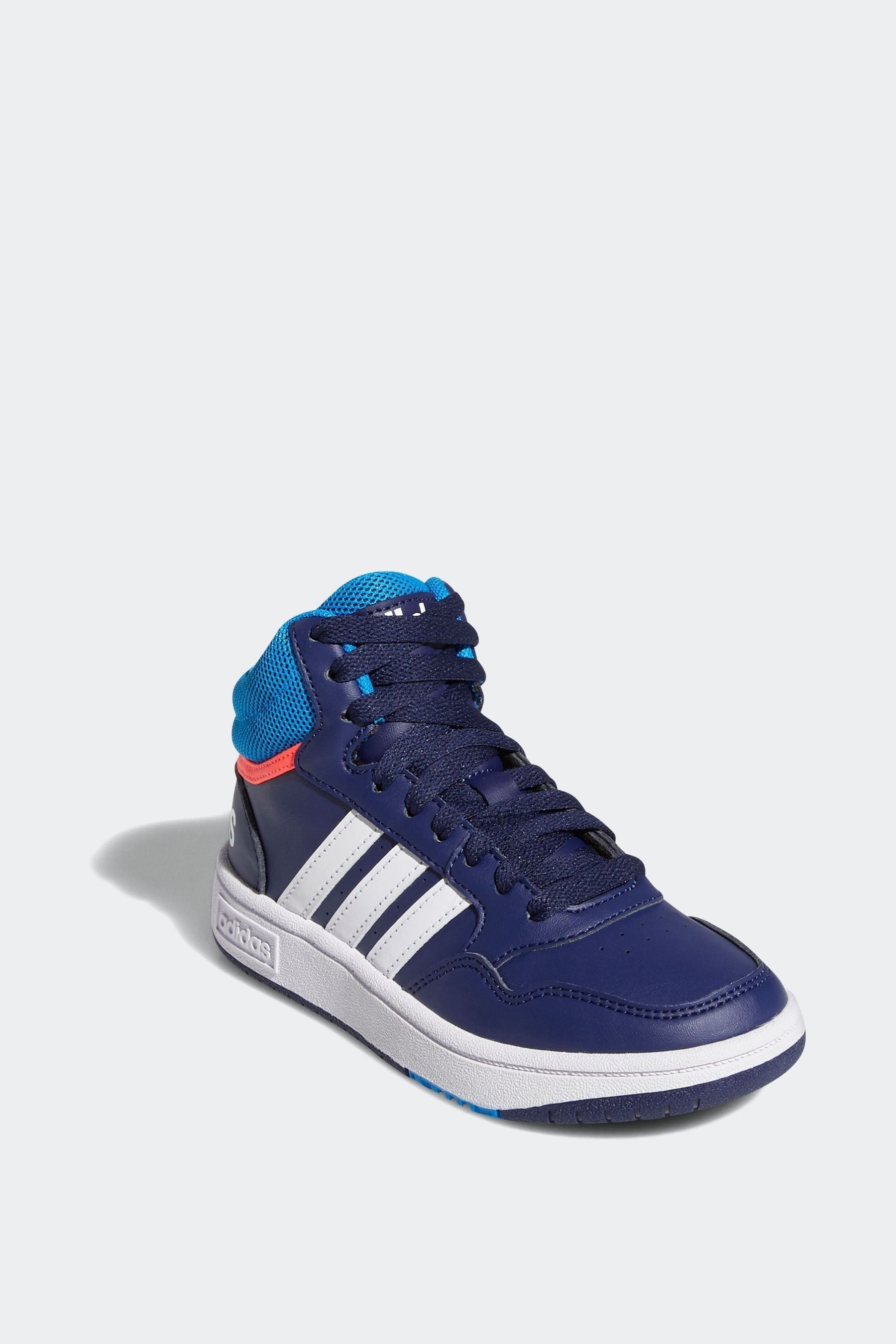 Navy/White adidas Hoops Mid Shoes