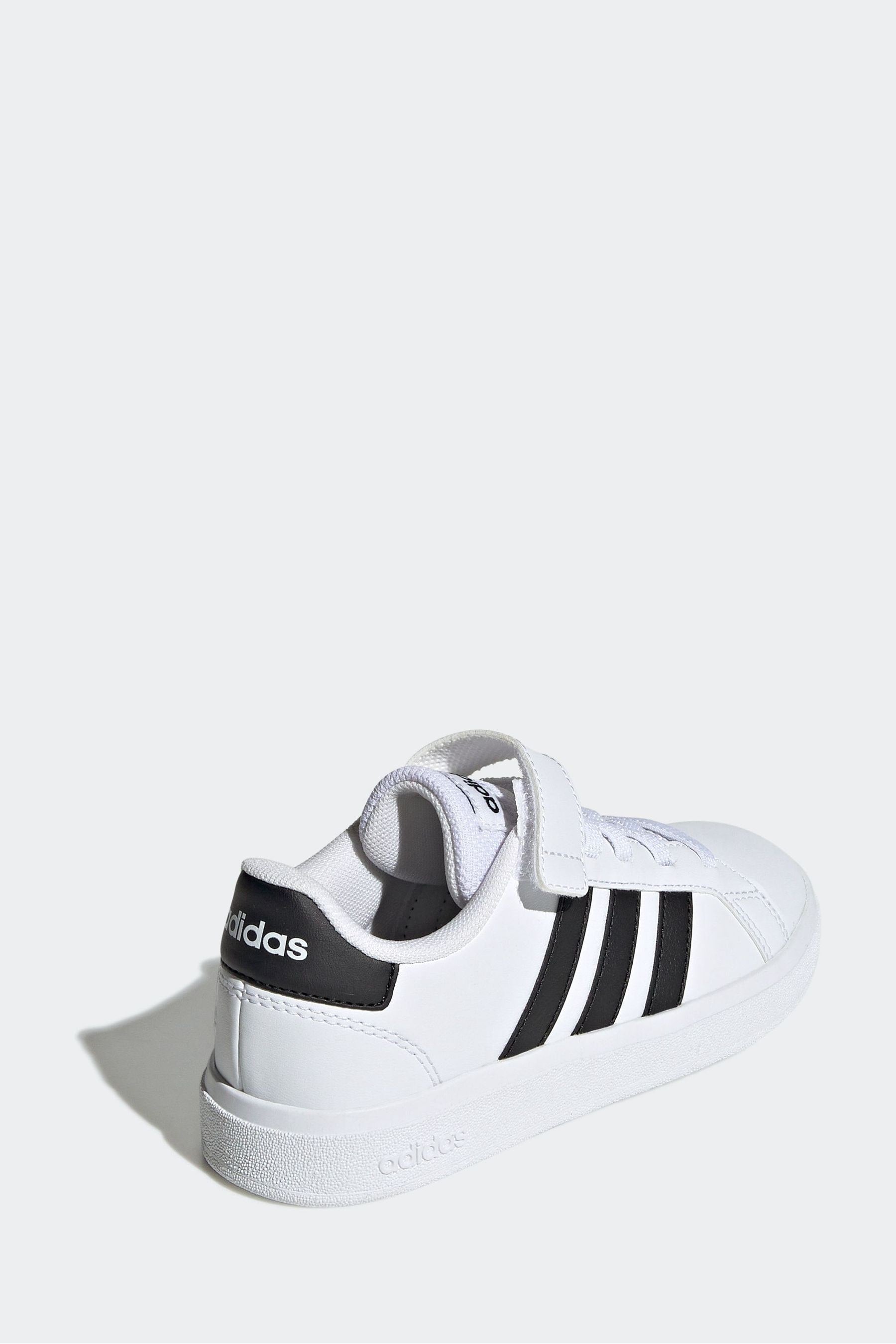 White/black adidas Sportswear Grand Court Elastic Lace And Top Strap Trainers