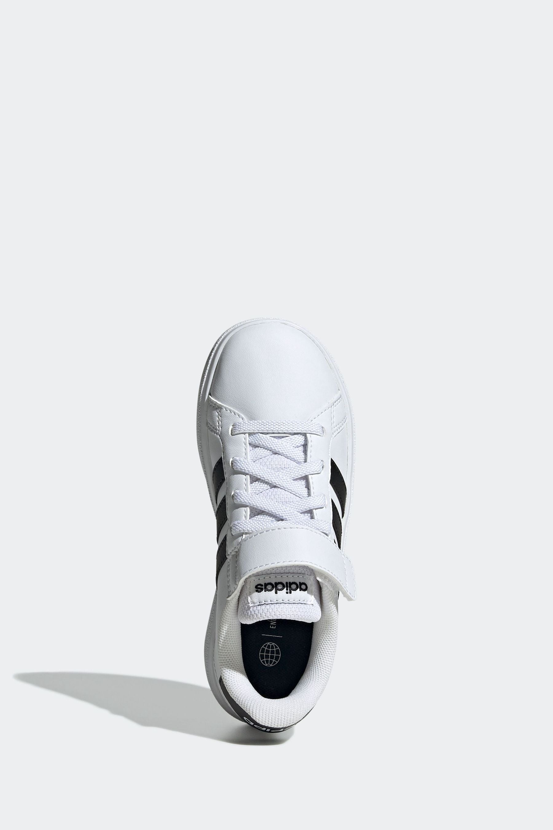 White/black adidas Sportswear Grand Court Elastic Lace And Top Strap Trainers