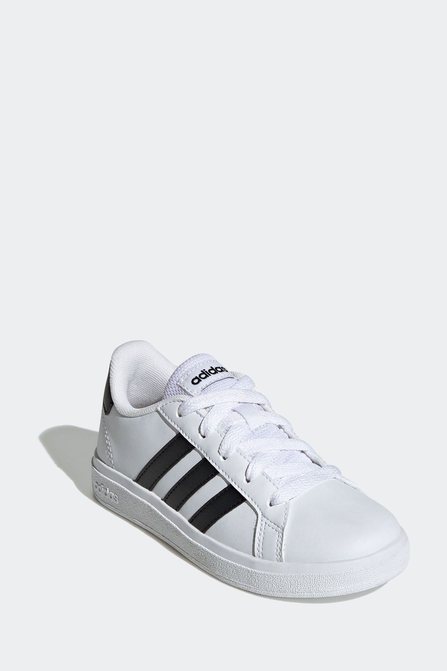 White/Black adidas Kids Sportswear Grand Court Lifestyle Tennis Lace-Up Trainers