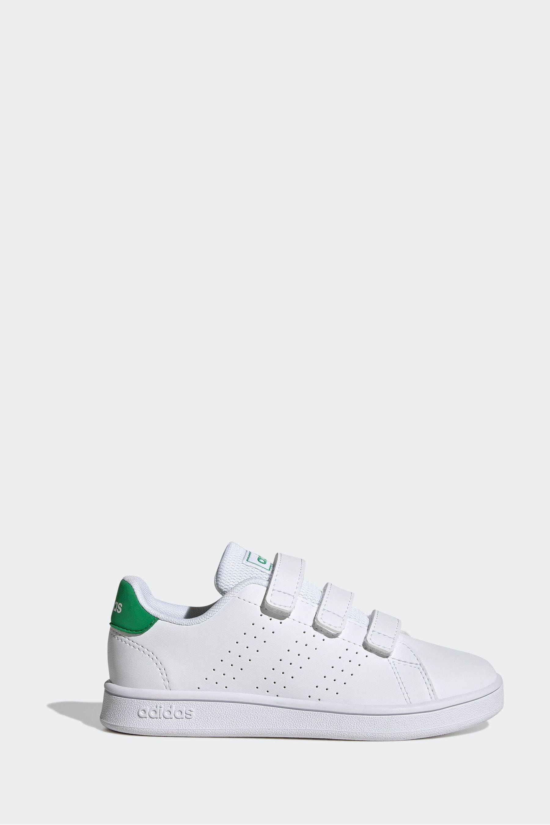 Green/White adidas Sportswear Advantage Court Lifestyle Hook And Loop Trainers