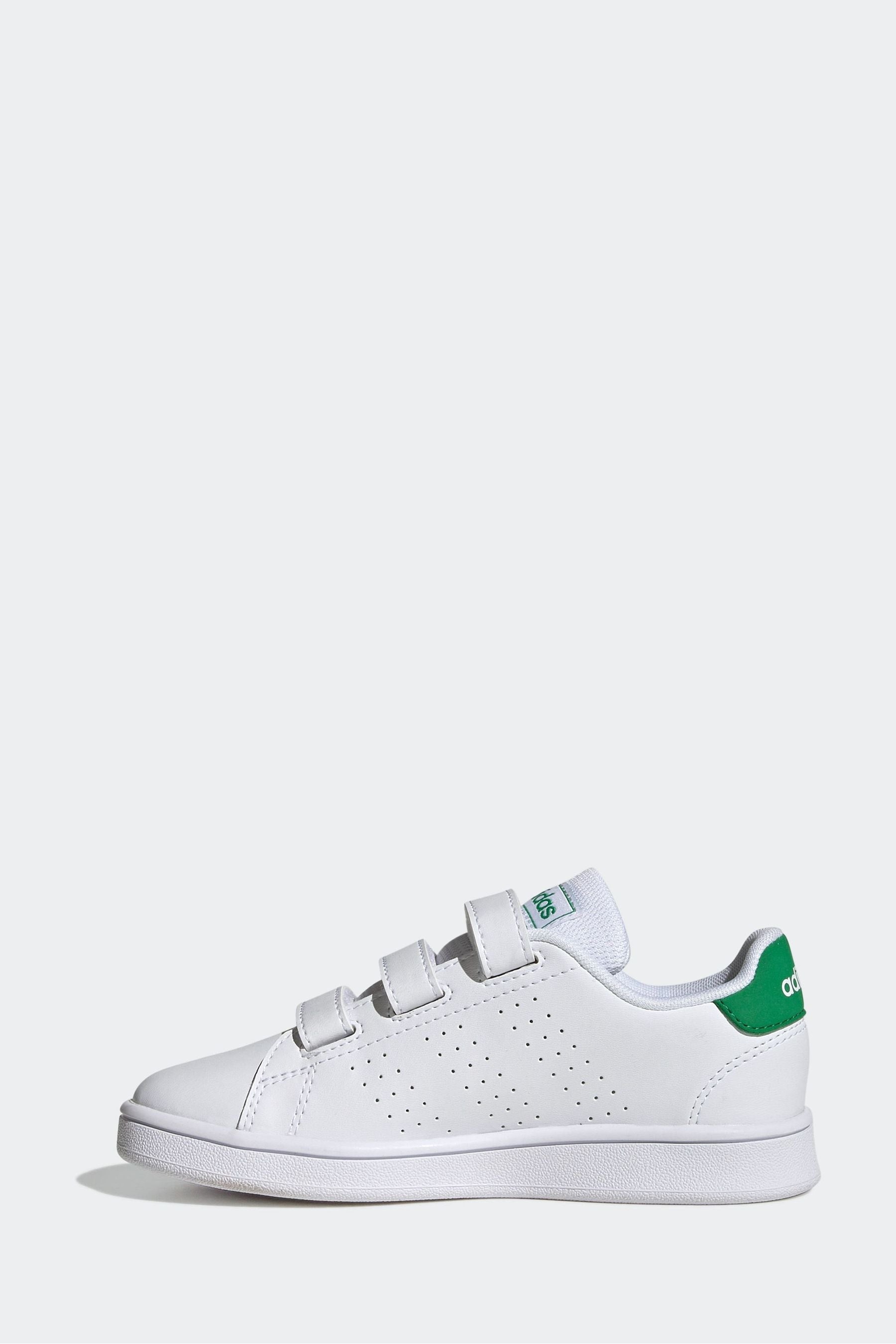 Green/White adidas Sportswear Advantage Court Lifestyle Hook And Loop Trainers