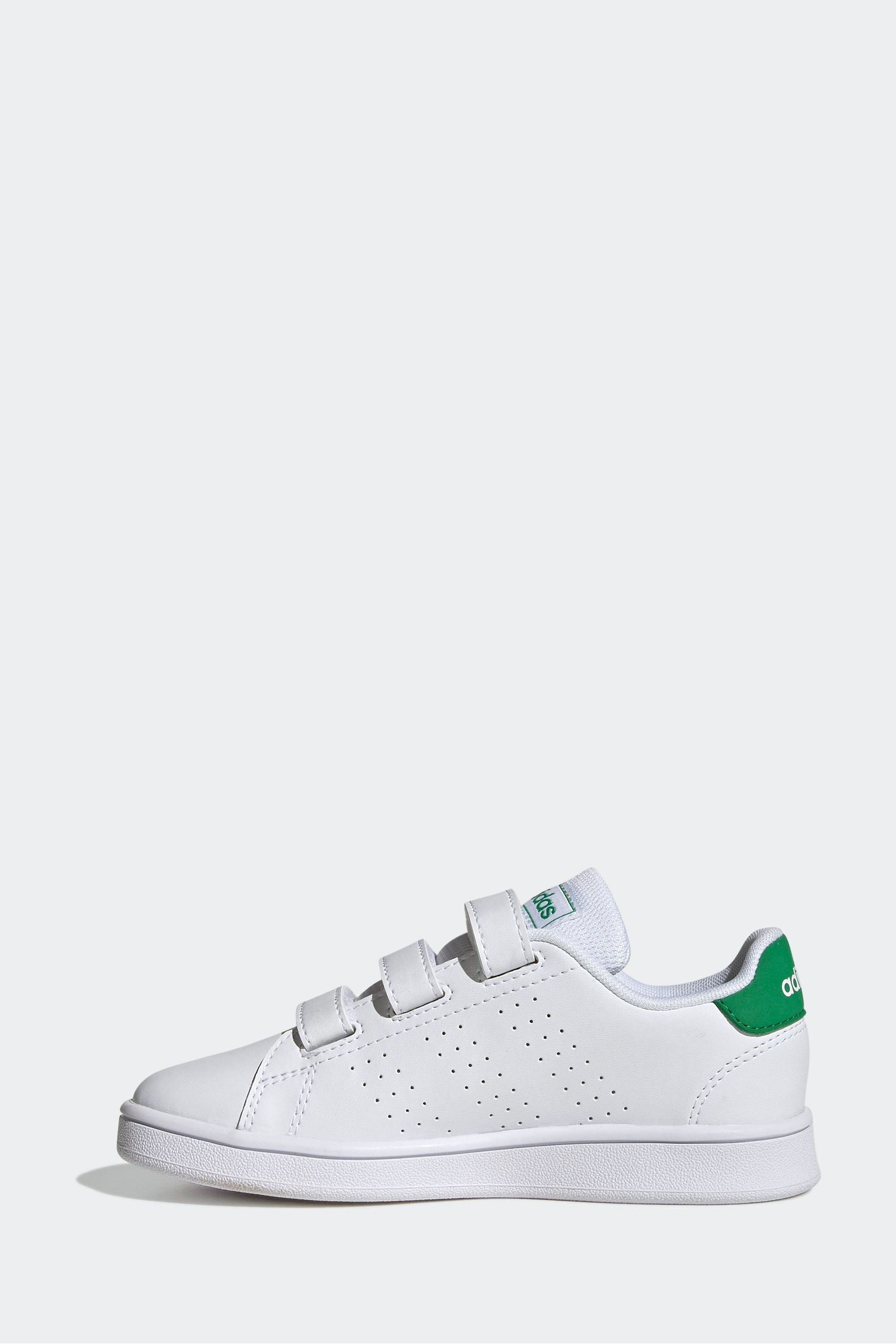 adidas Green/White Sportswear Advantage Court Lifestyle Hook And Loop Trainers