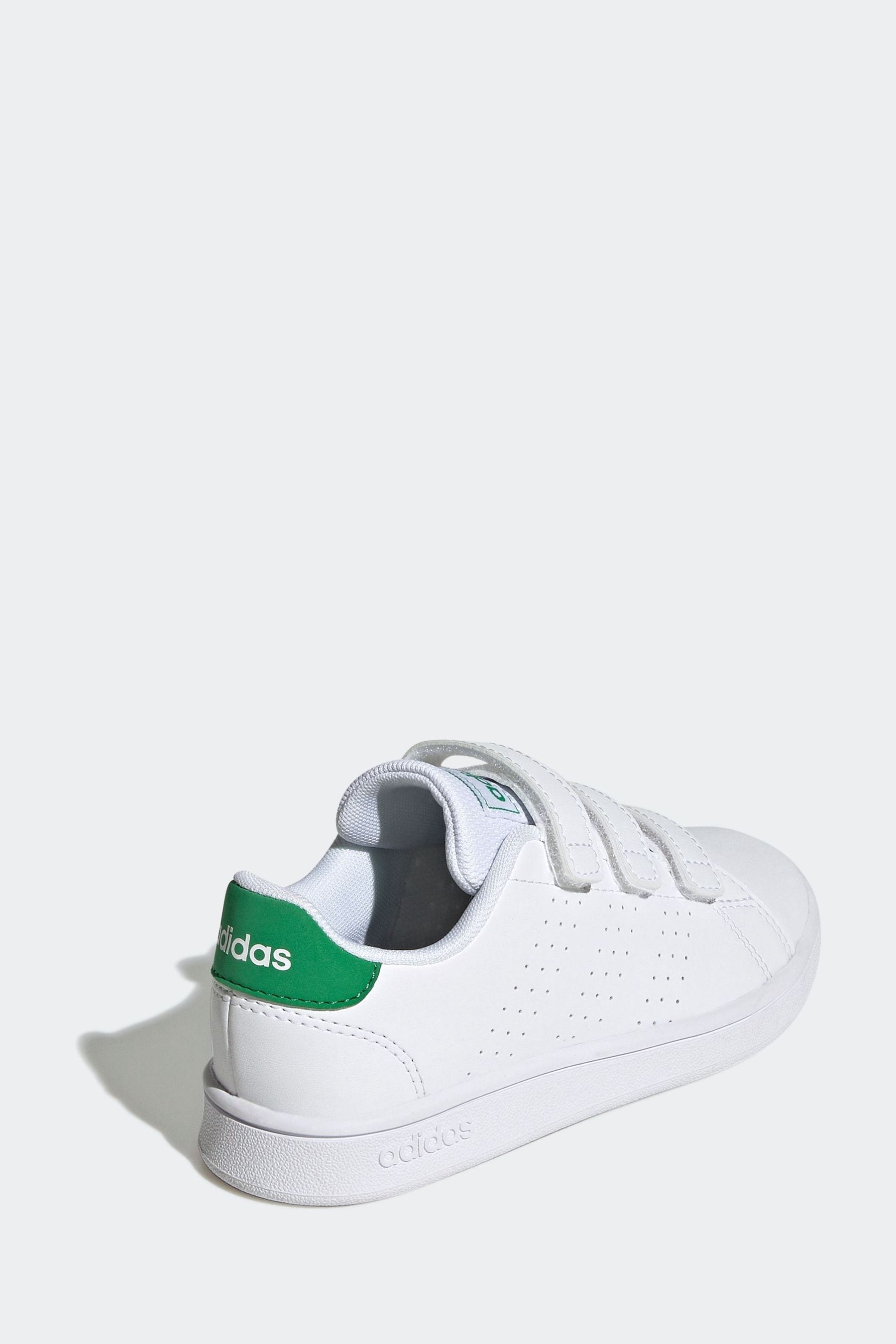 Green/White adidas Sportswear Advantage Court Lifestyle Hook And Loop Trainers