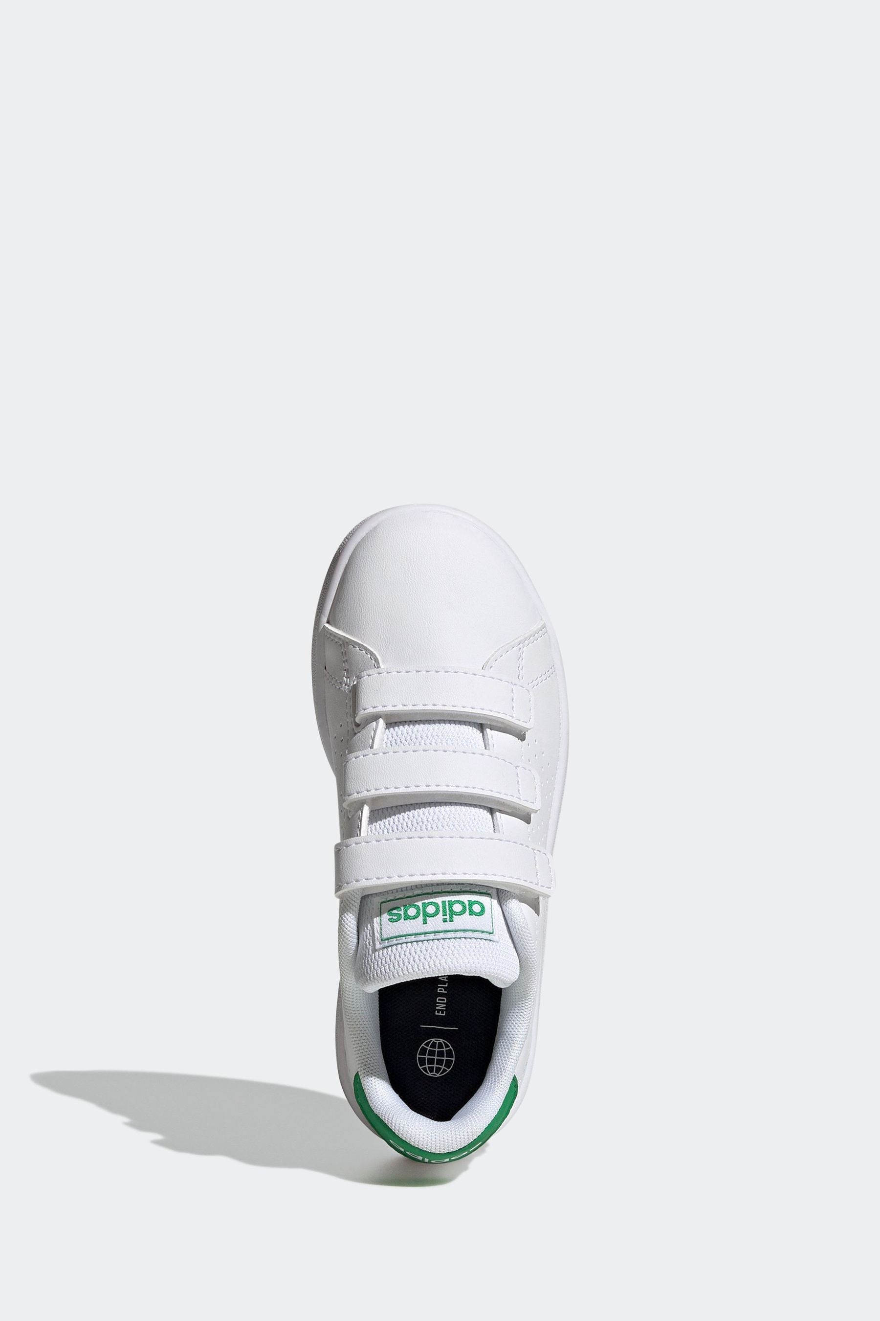 Green/White adidas Sportswear Advantage Court Lifestyle Hook And Loop Trainers