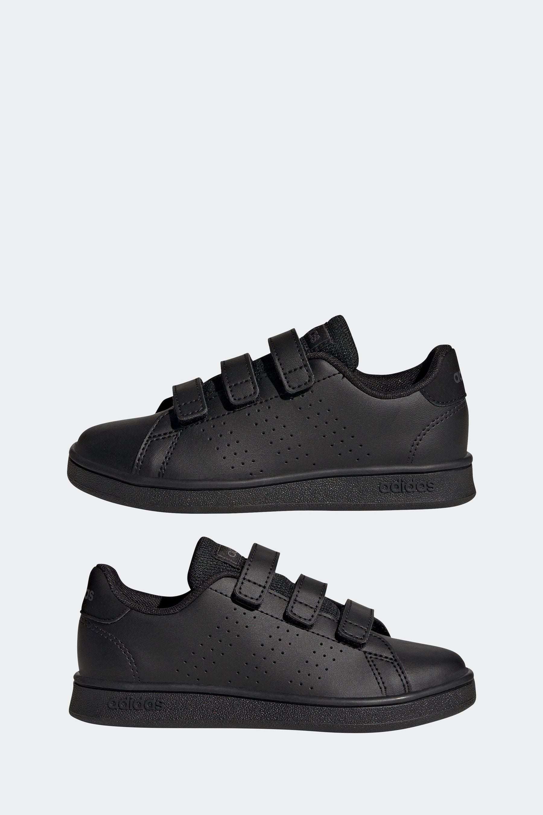 Black adidas Sportswear Advantage Court Lifestyle Hook And Loop Trainers