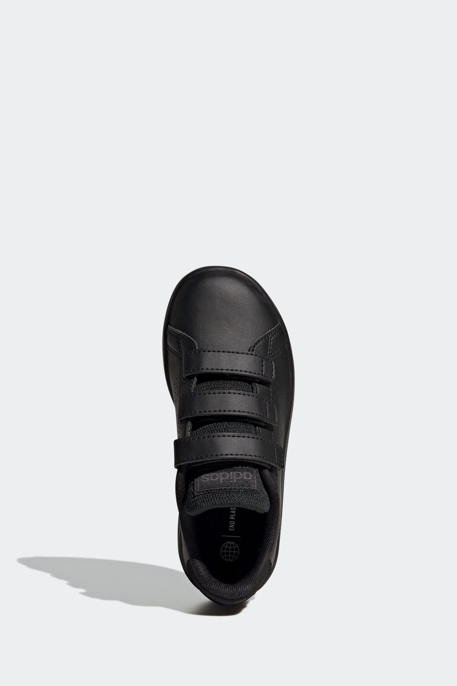 Black adidas Sportswear Advantage Court Lifestyle Hook And Loop Trainers